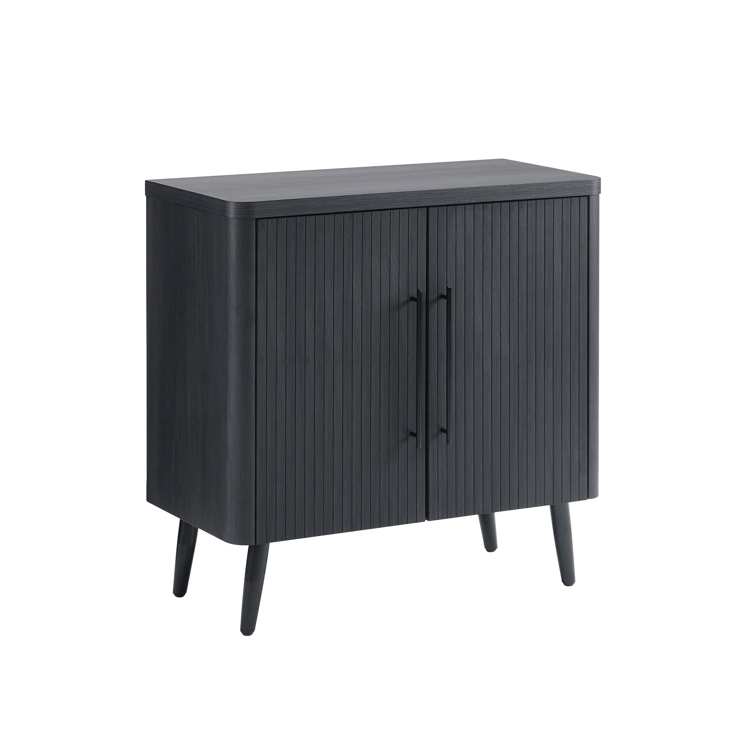 Manhattan Comfort Jodie 31.1" 2 Shelves Accent Cabinet, Charcoal Gray, large