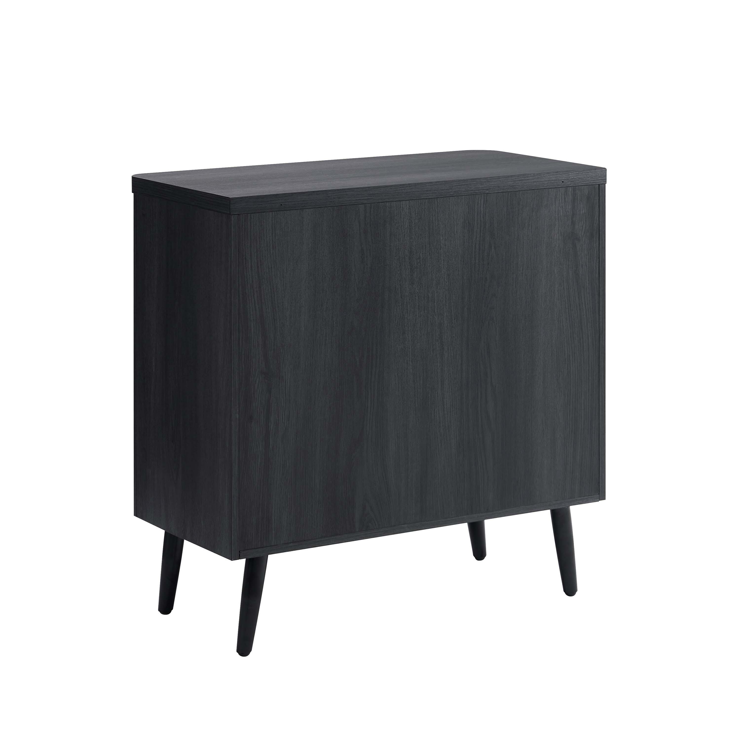 Manhattan Comfort Jodie 31.1" 2 Shelves Accent Cabinet, Charcoal Gray, large