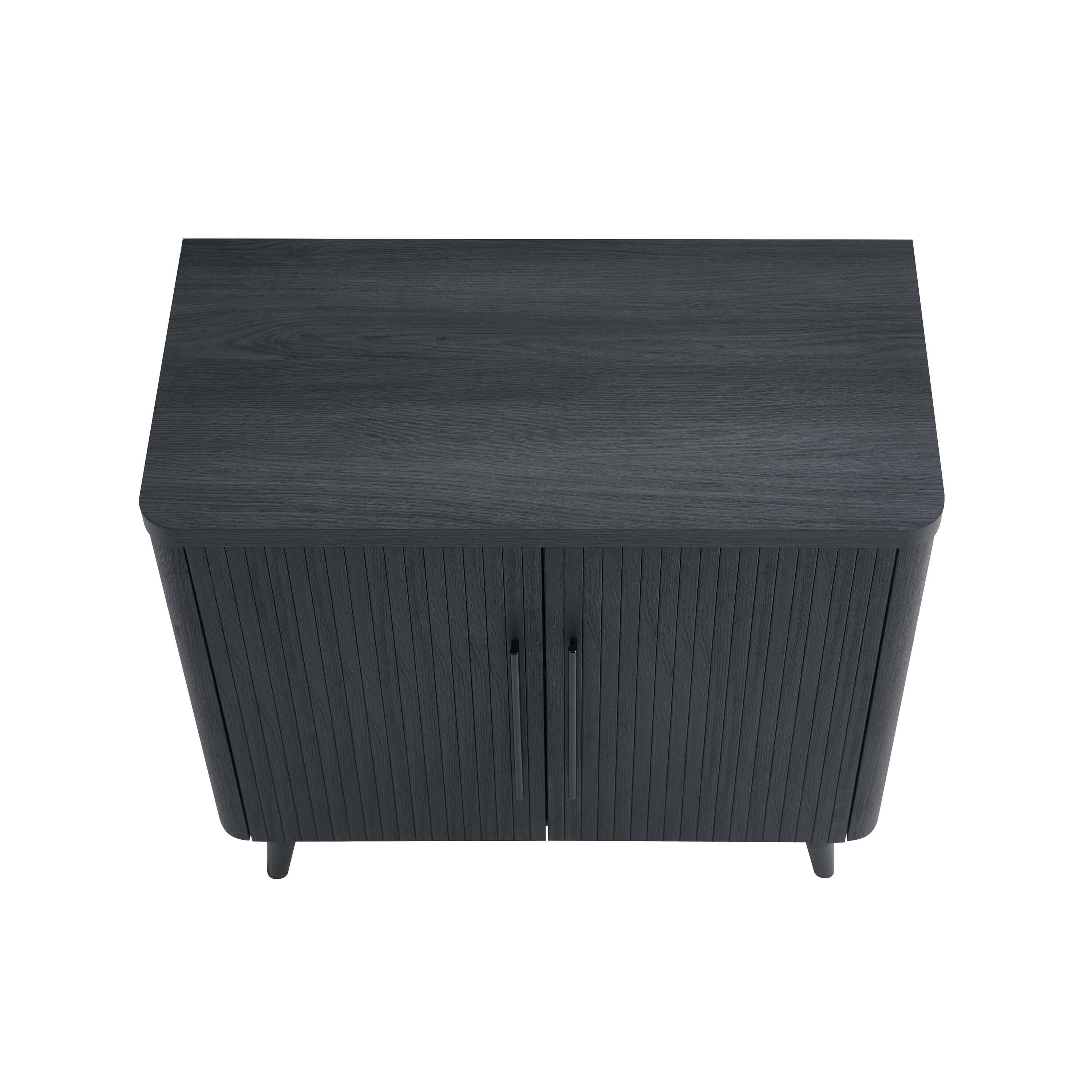 Manhattan Comfort Jodie 31.1" 2 Shelves Accent Cabinet, Charcoal Gray, large