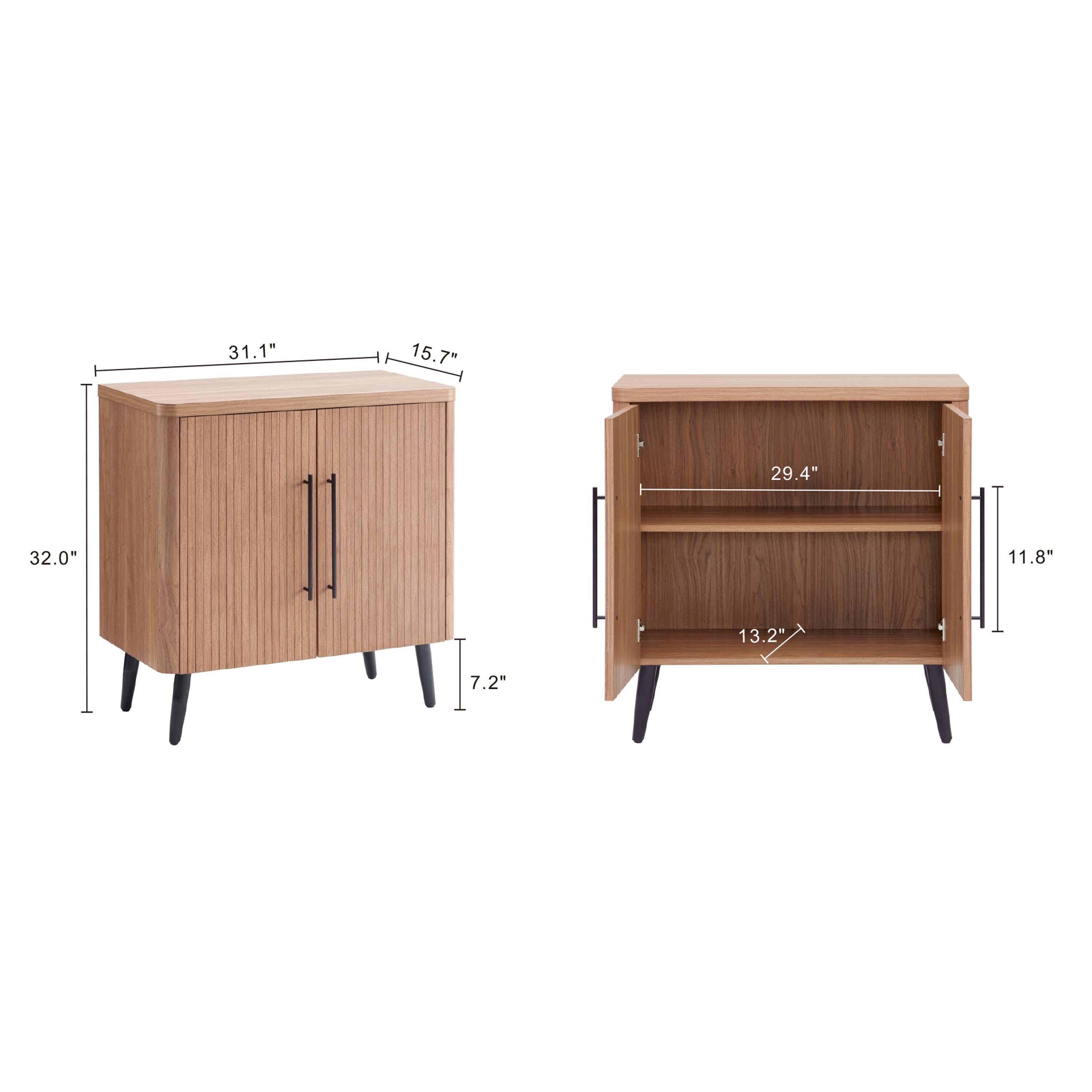 Manhattan Comfort Jodie 31.1" 2 Shelves Accent Cabinet, Maple, large