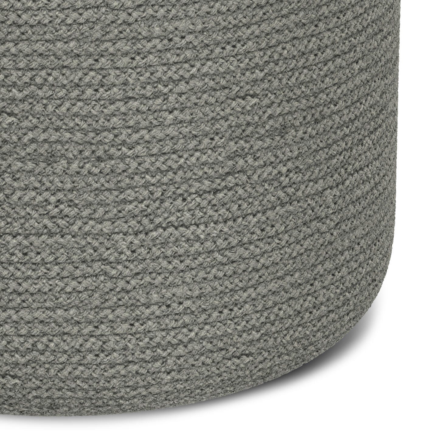 Simpli Home Serena Braided Pouf, Dove Gray, large