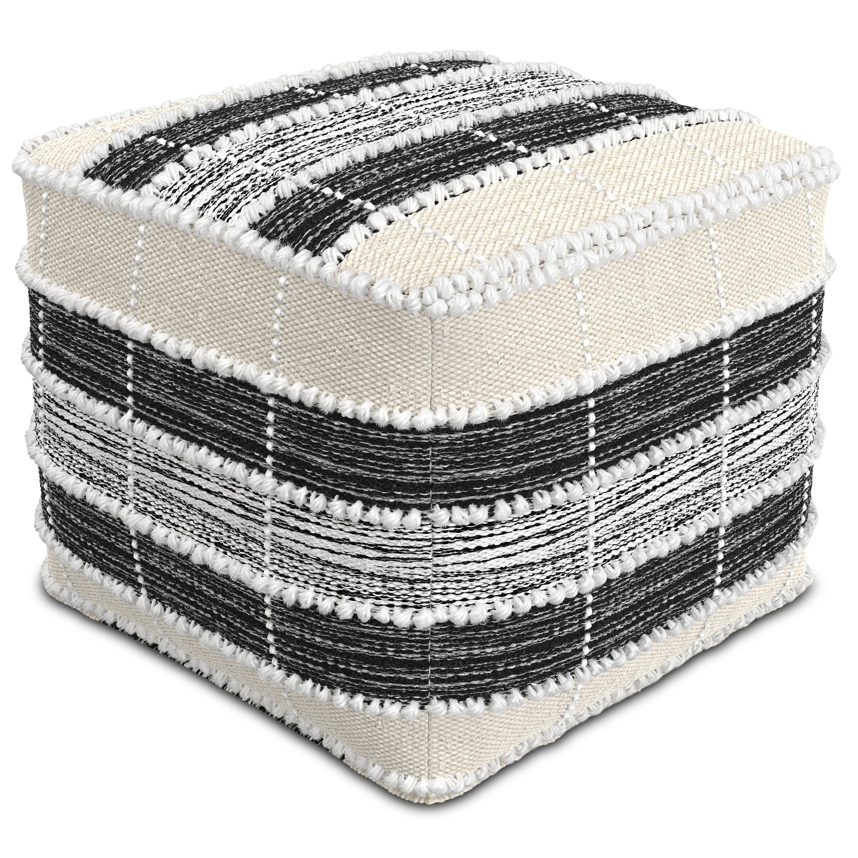 Simpli Home Barley Pouf, , large