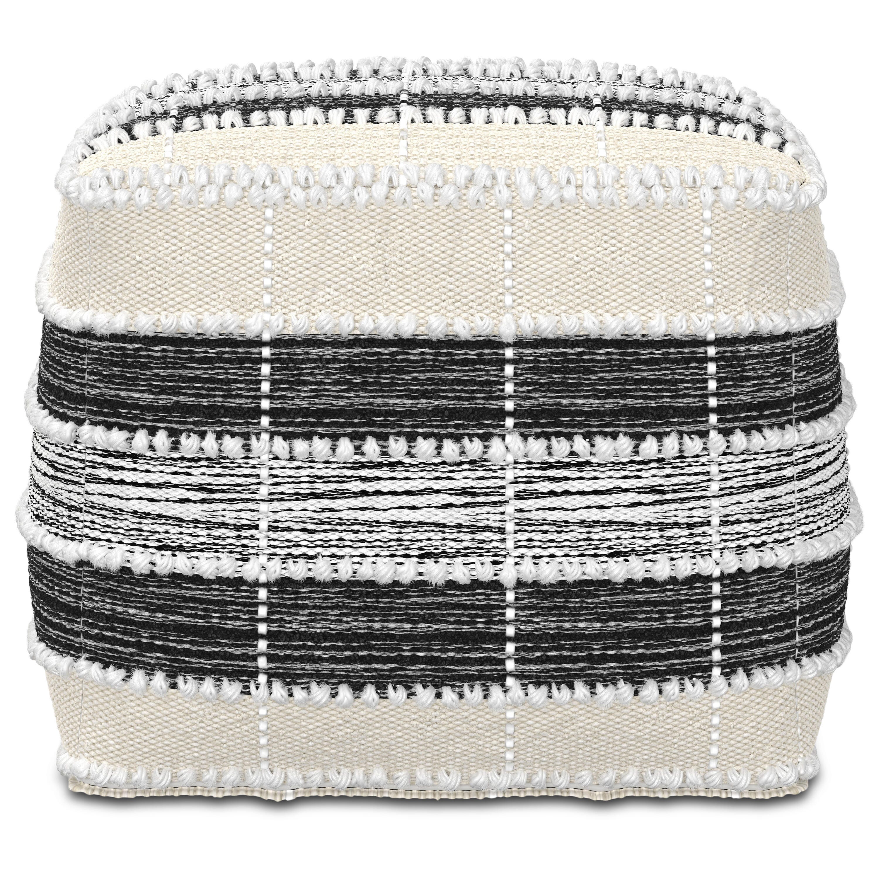 Simpli Home Barley Pouf, , large