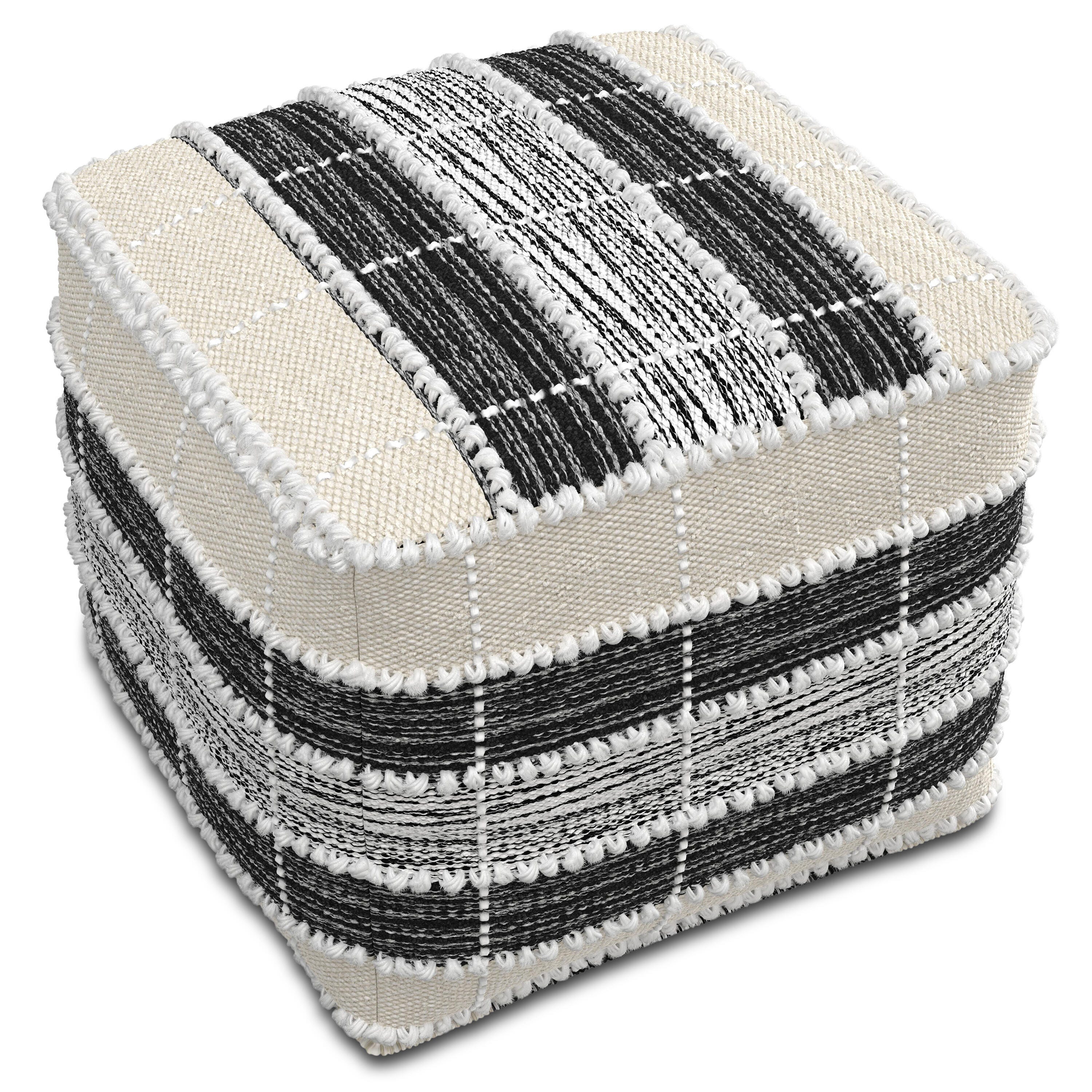 Simpli Home Barley Pouf, , large
