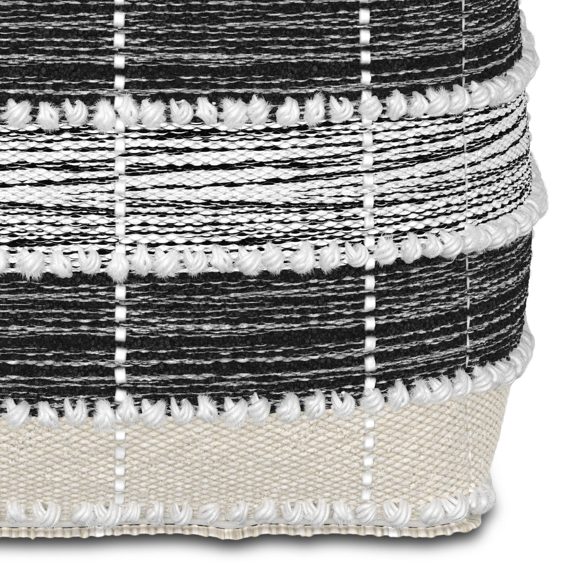 Simpli Home Barley Pouf, , large