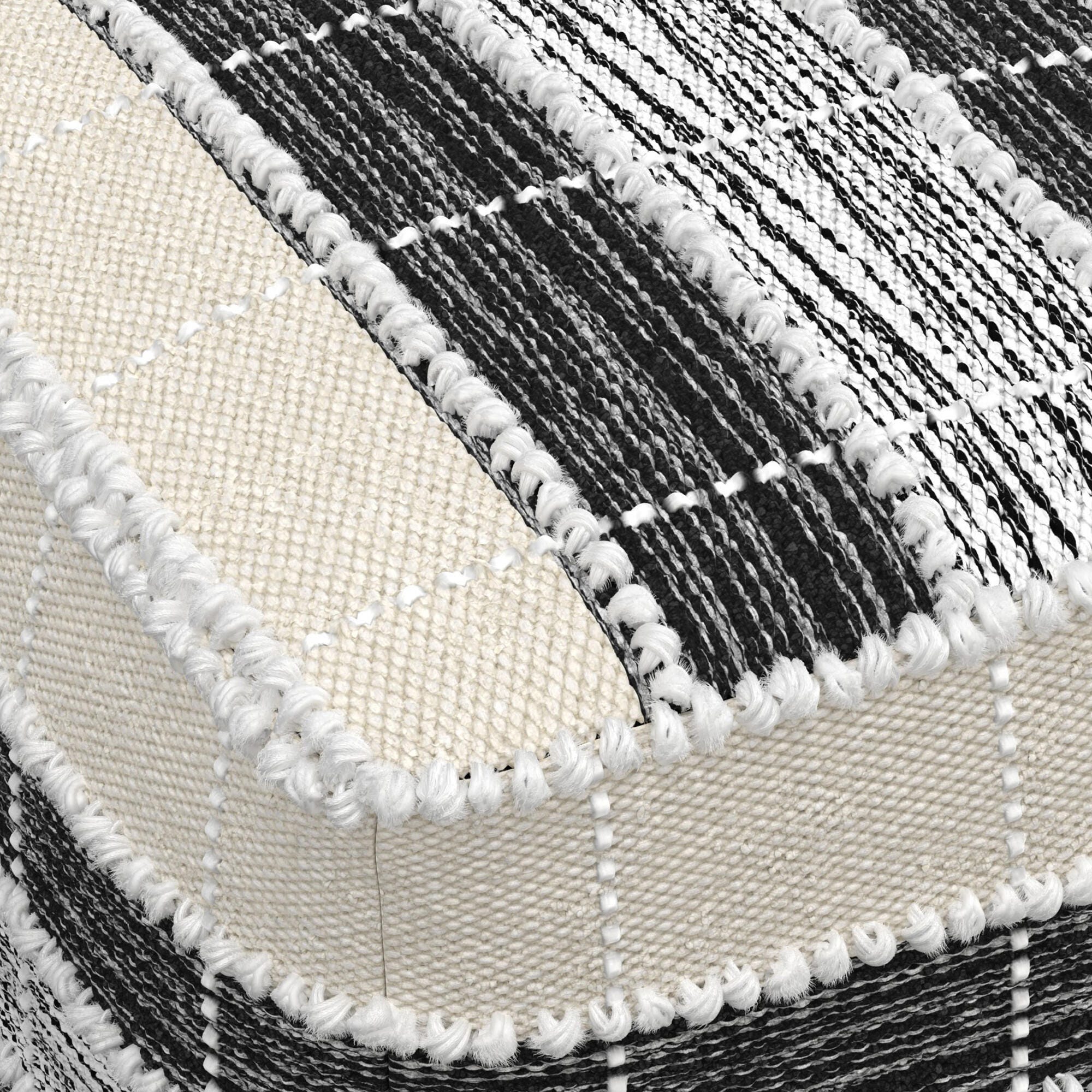 Simpli Home Barley Pouf, , large