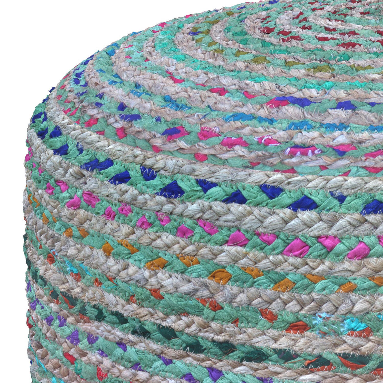 Simpli Home Margo Pouf, Green, large