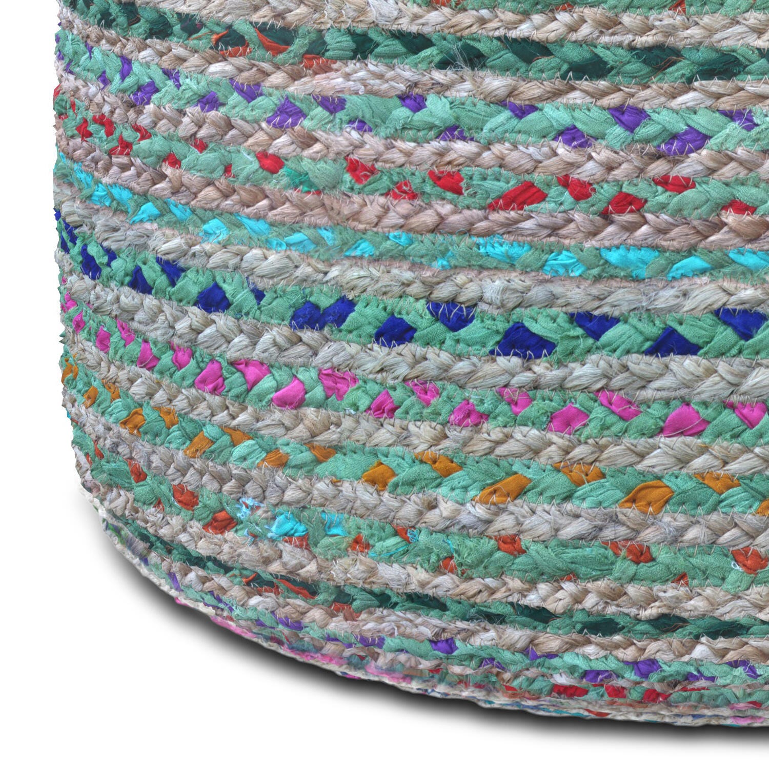 Simpli Home Margo Pouf, Green, large