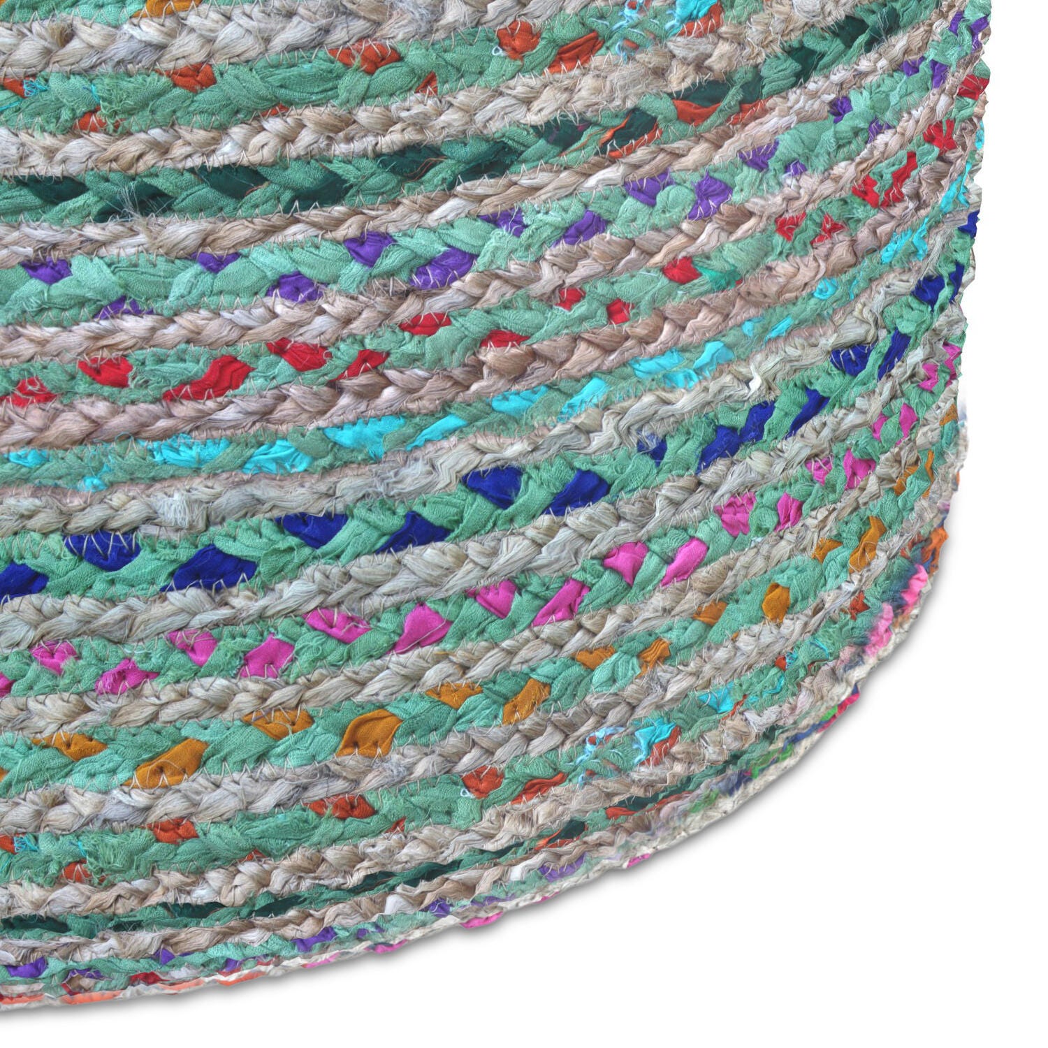 Simpli Home Margo Pouf, Green, large