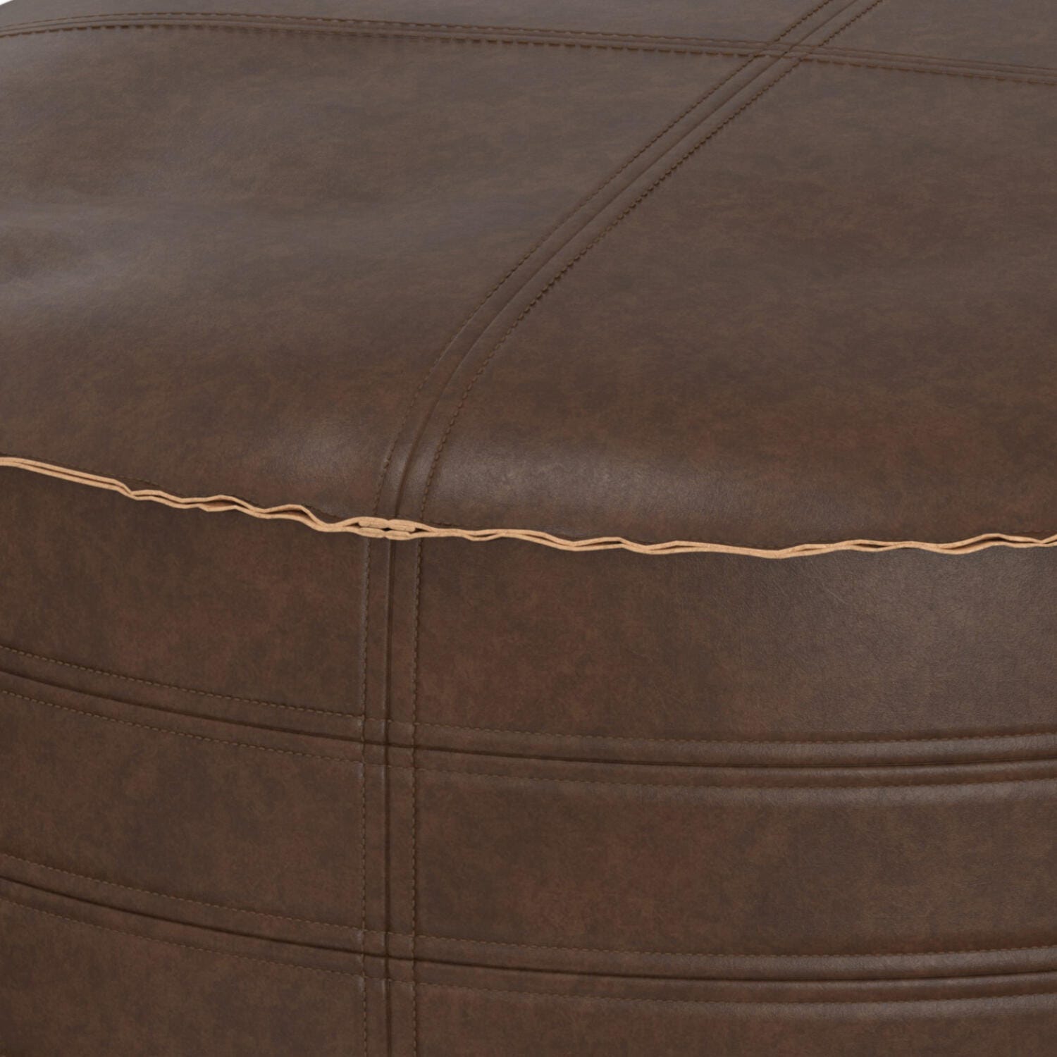 Simpli Home Brody Round Coffee Table Pouf, , large