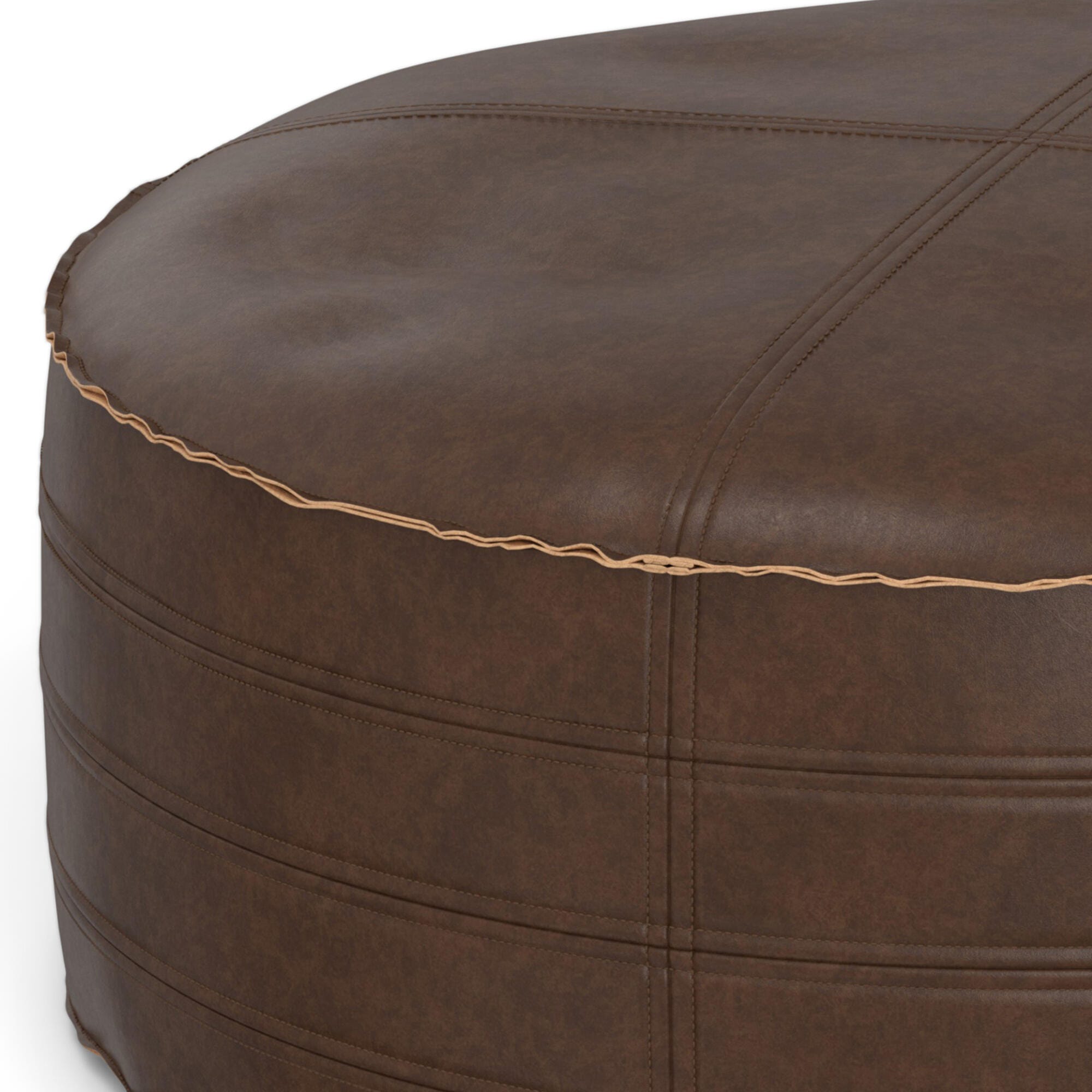 Simpli Home Brody Round Coffee Table Pouf, , large