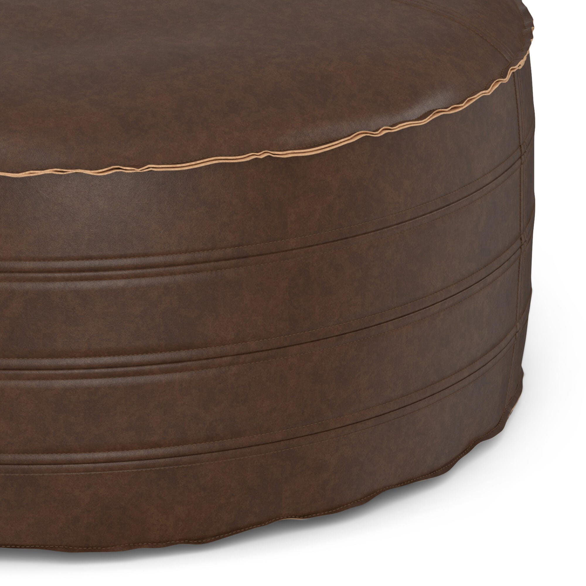 Simpli Home Brody Round Coffee Table Pouf, , large