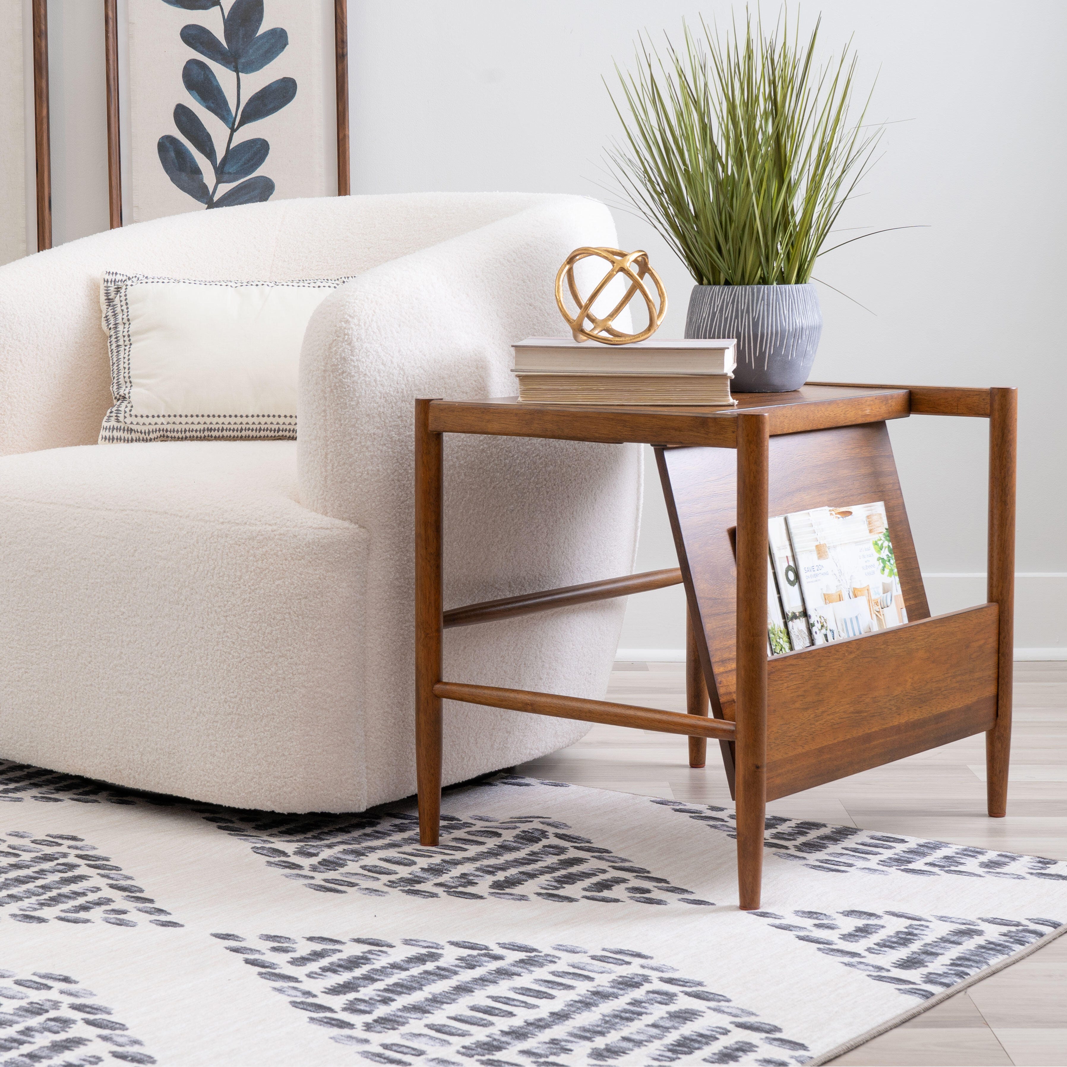 Linon Percy Accent Table with Magazine Rack, , rollover