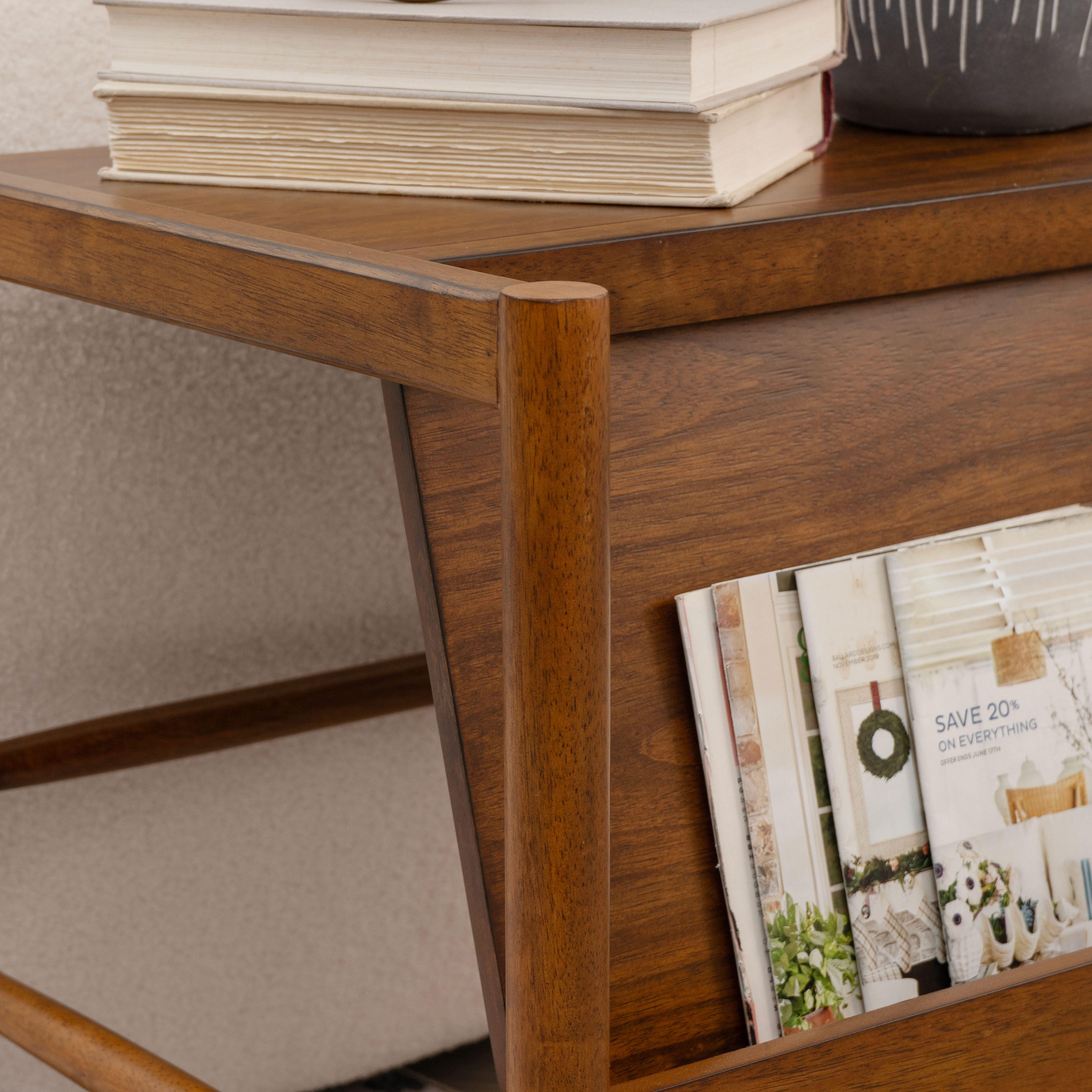 Linon Percy Accent Table with Magazine Rack, , large