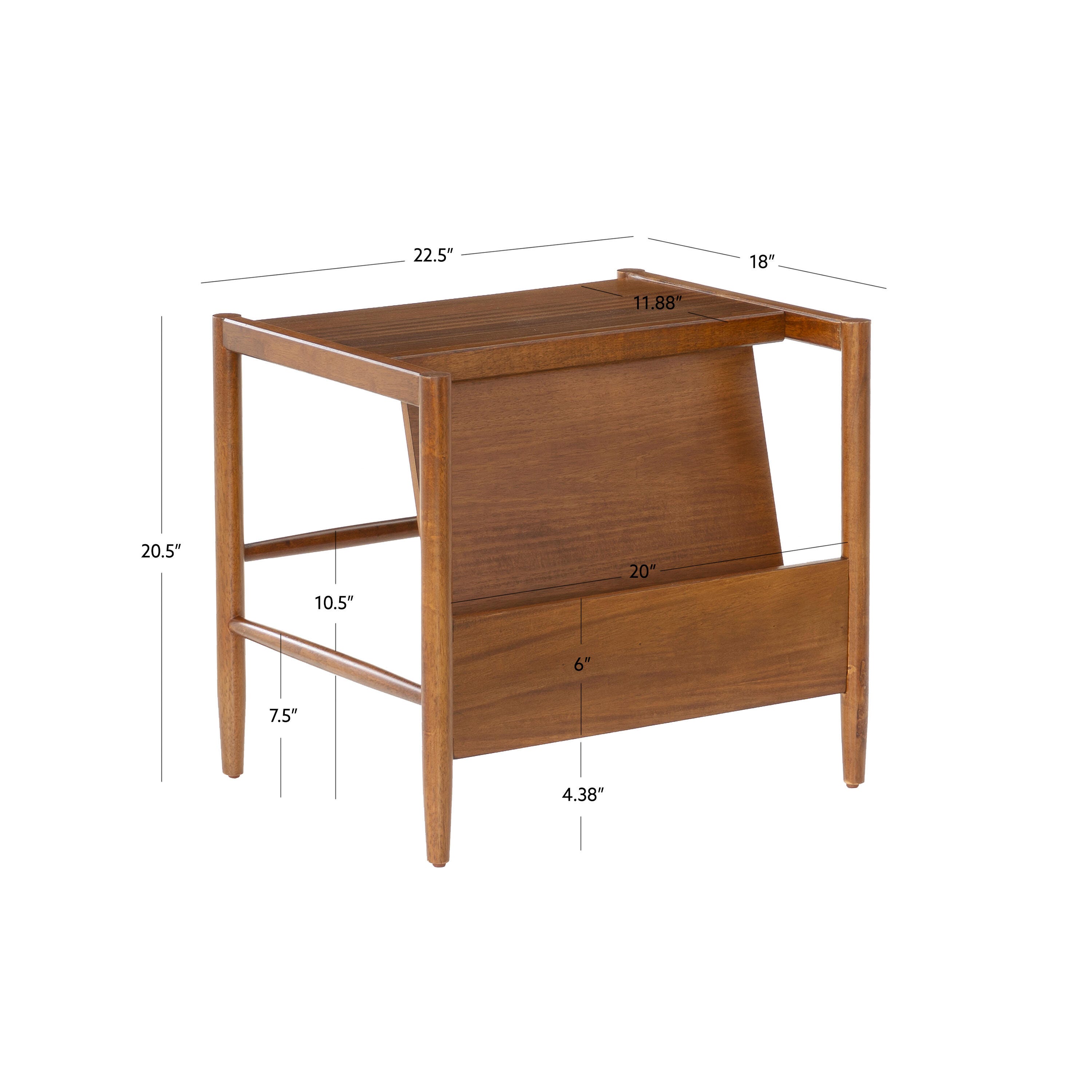 Linon Percy Accent Table with Magazine Rack, , large