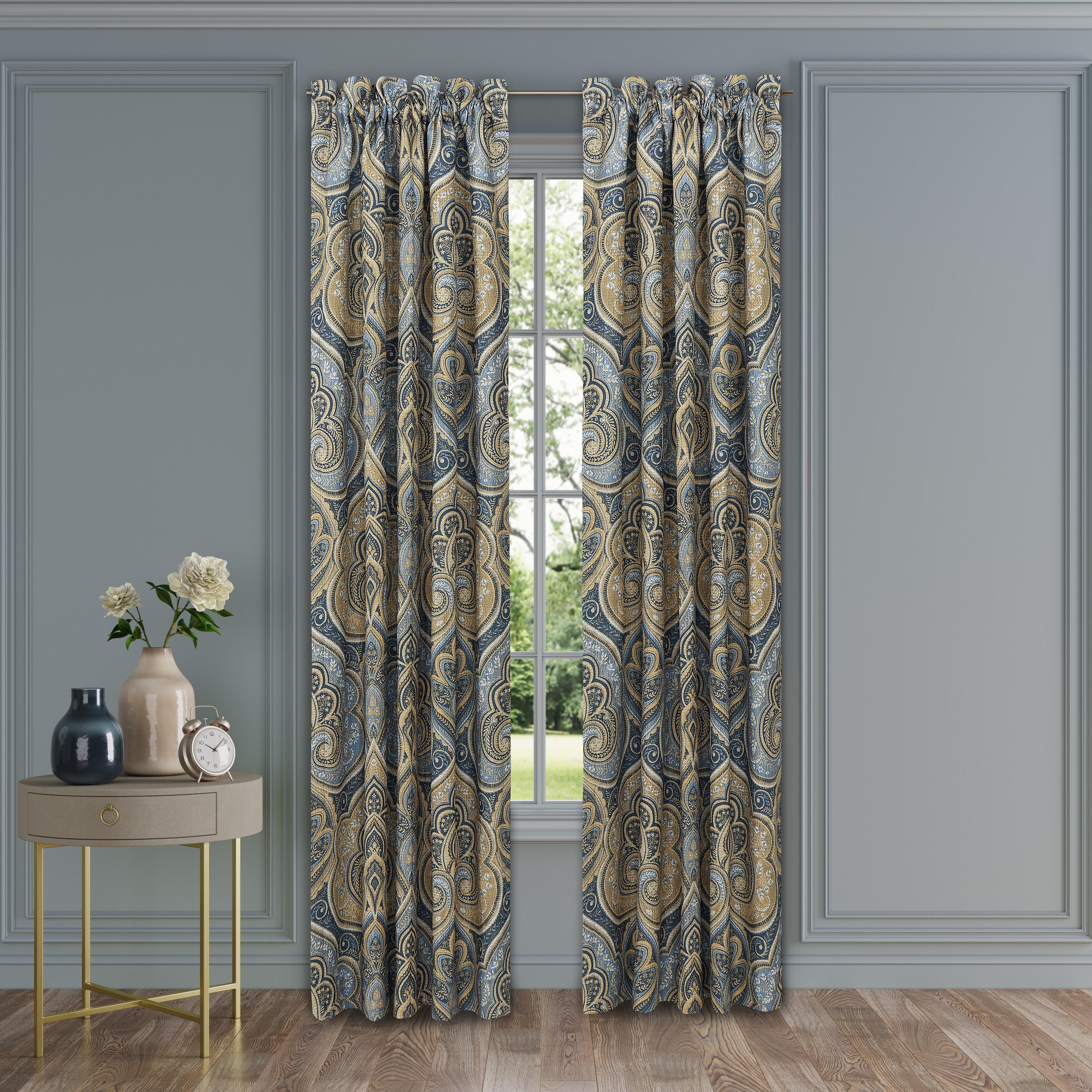 Royal Court Messina Window Panel Pair, Navy, large