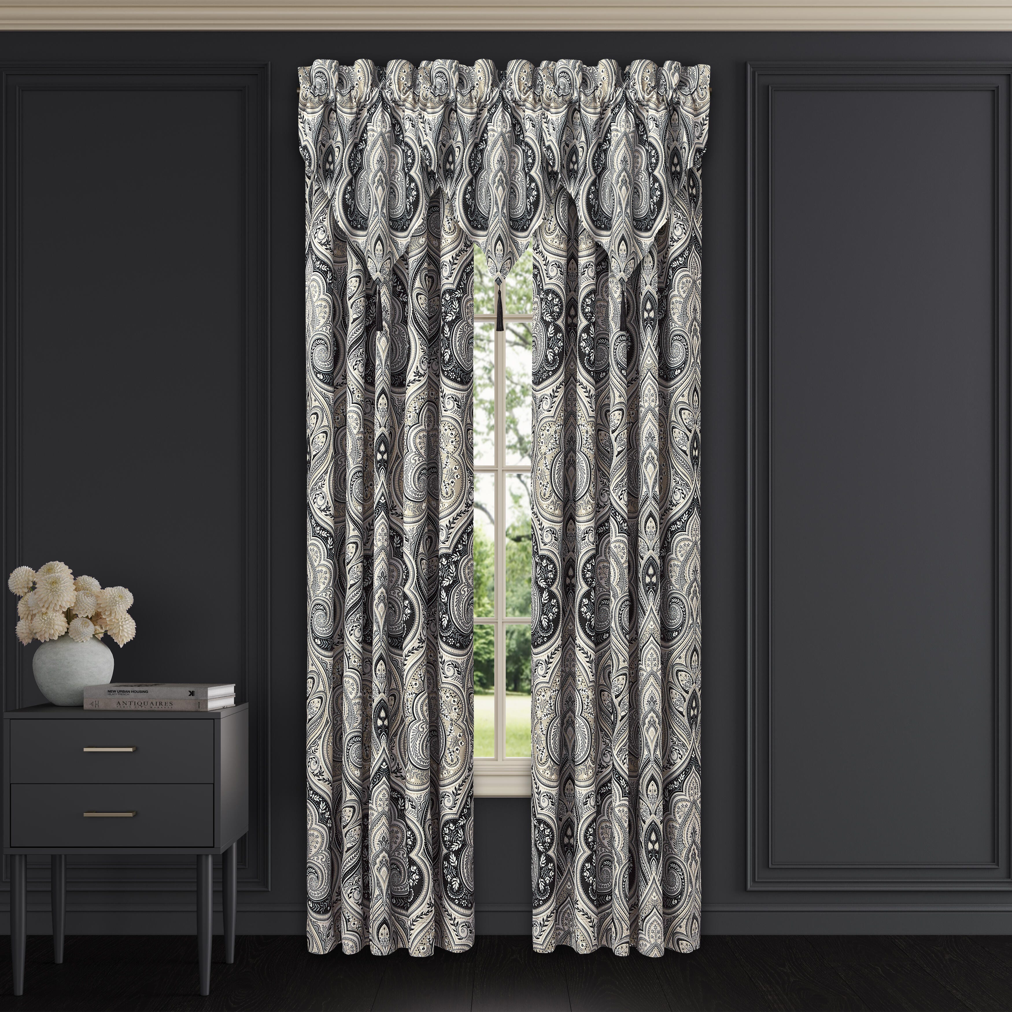 Royal Court Messina Window Panel Pair, Black, large