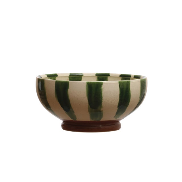 Storied Home Footed Bowl with Stripes