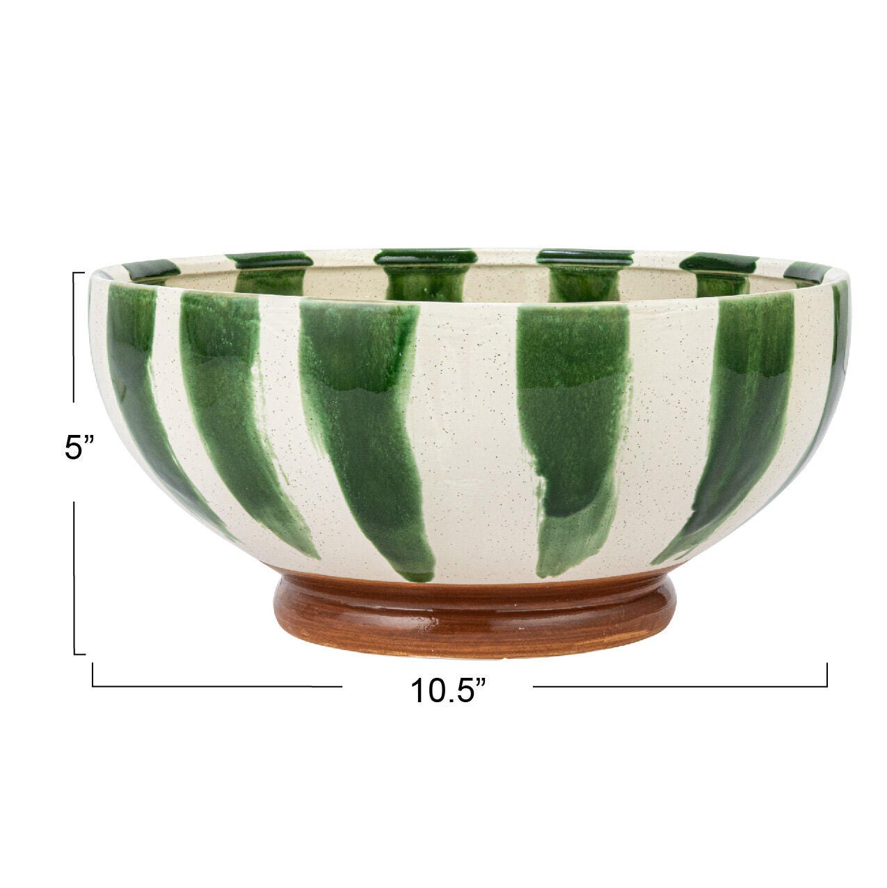 Storied Home Stoneware Footed Bowl with Stripes, , large