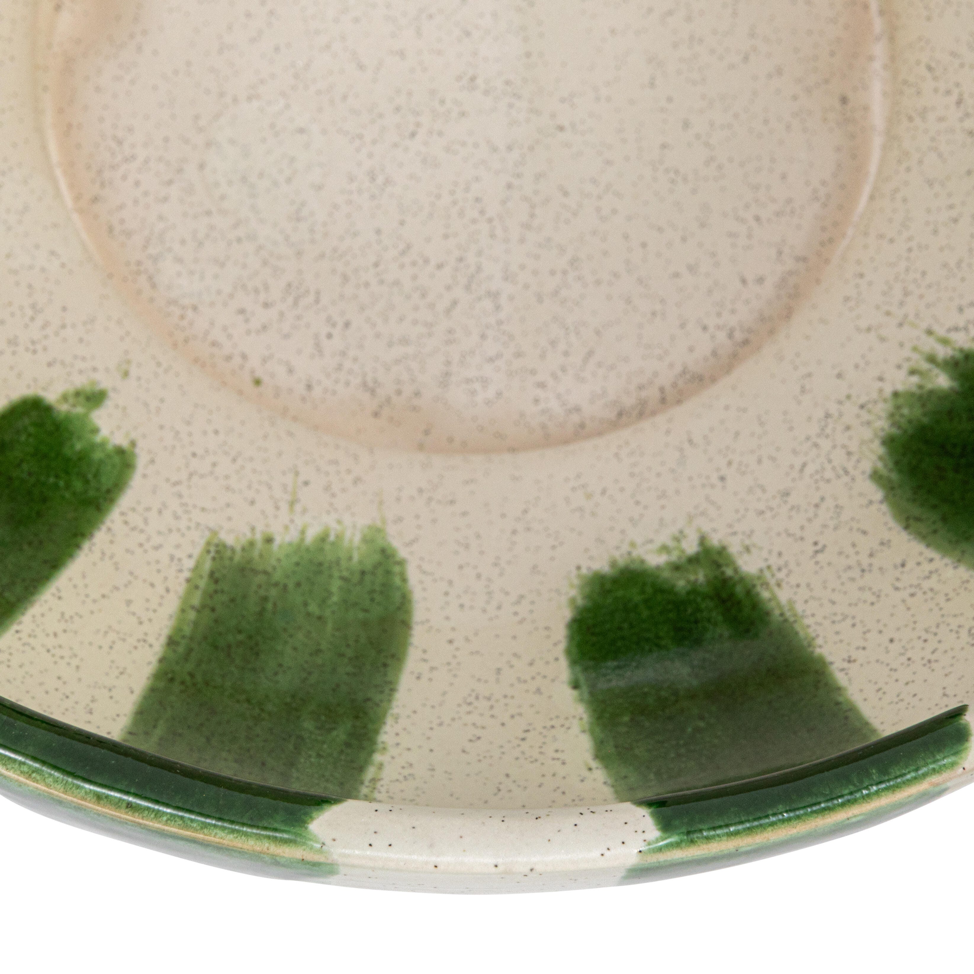 Storied Home Stoneware Footed Bowl with Stripes, , large