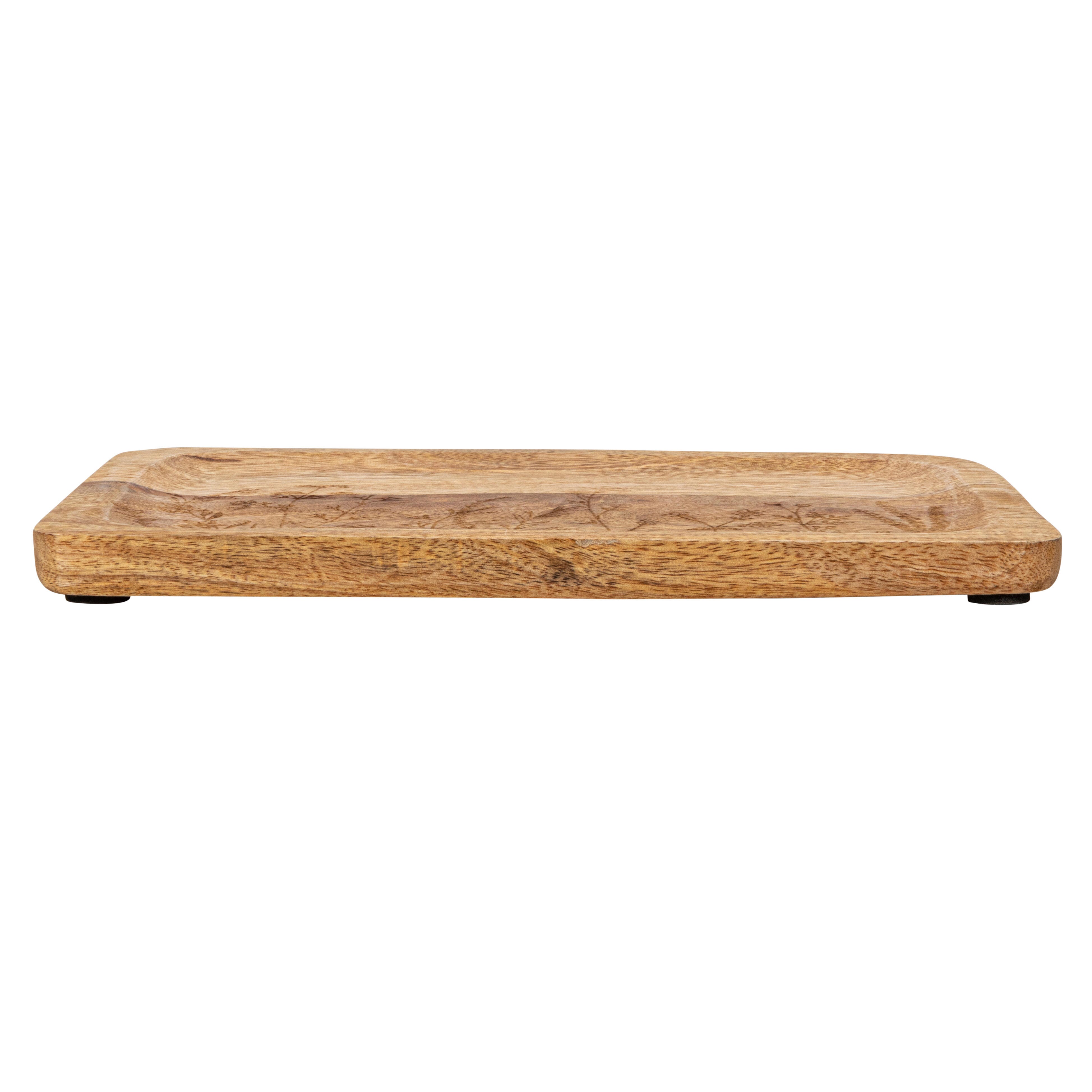 Storied Home Stoneware Tray with Laser Etched Botanicals, , large