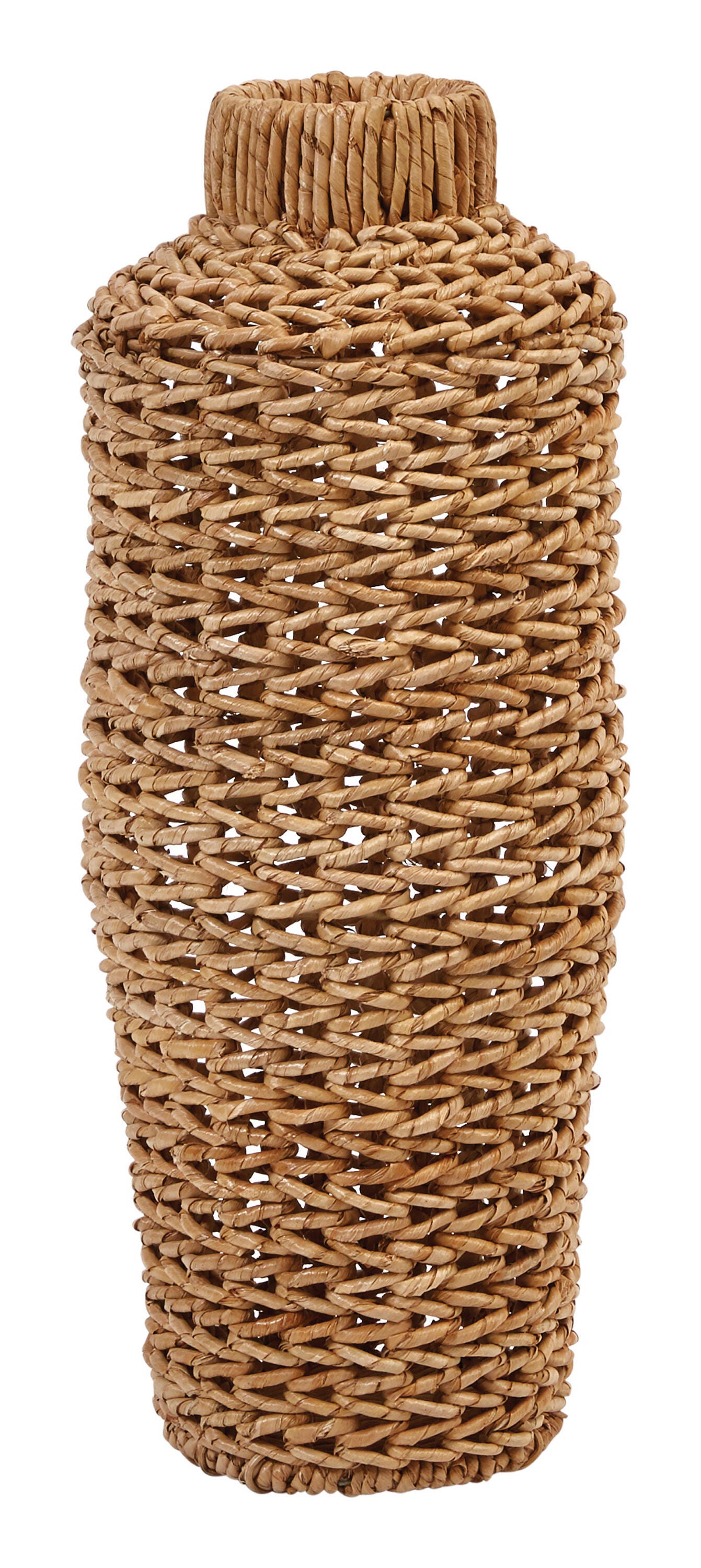 Storied Home Rattan Handwoven Floor Vase, Natural, large
