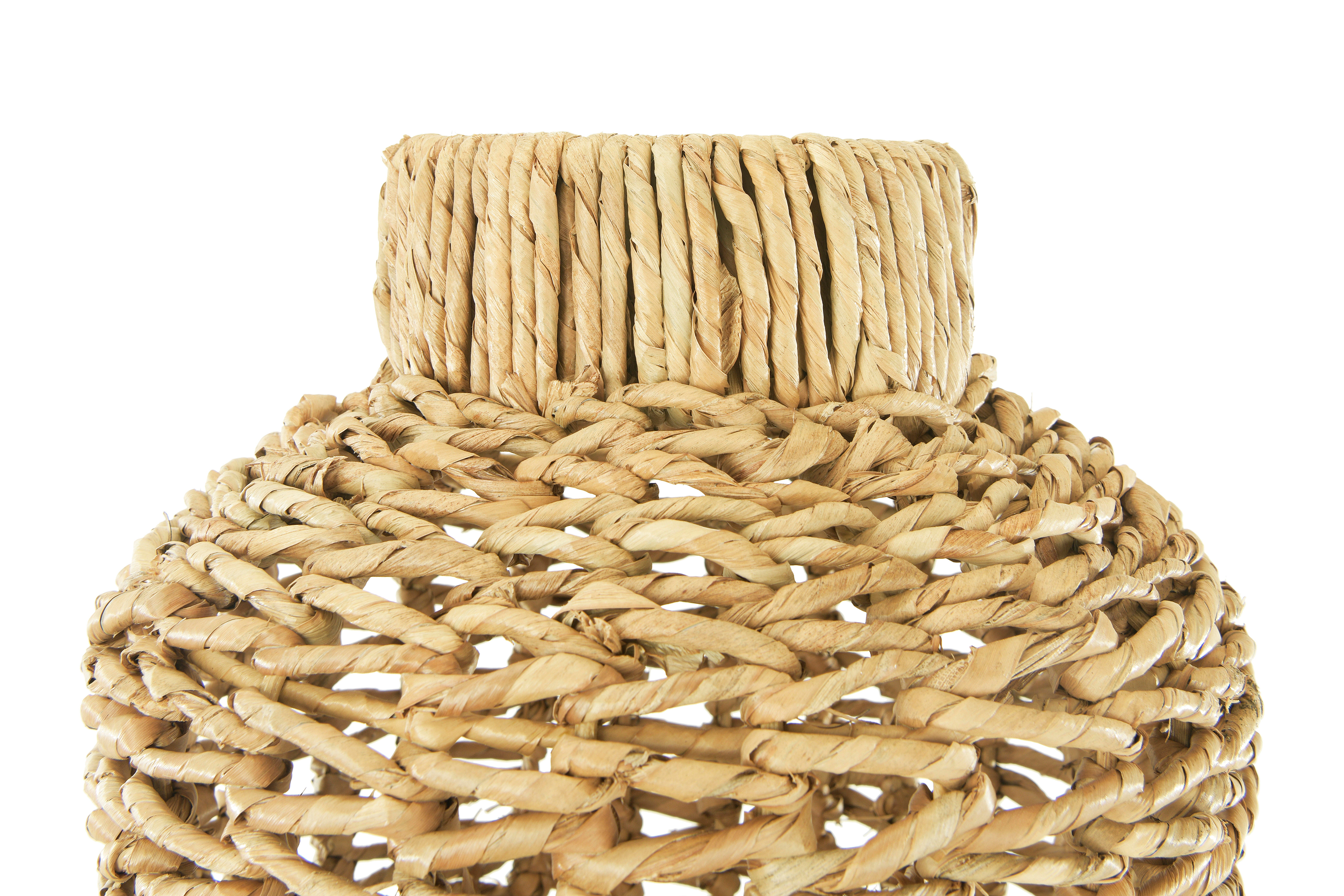 Storied Home Rattan 30" Handwoven Floor Vase, Natural, large