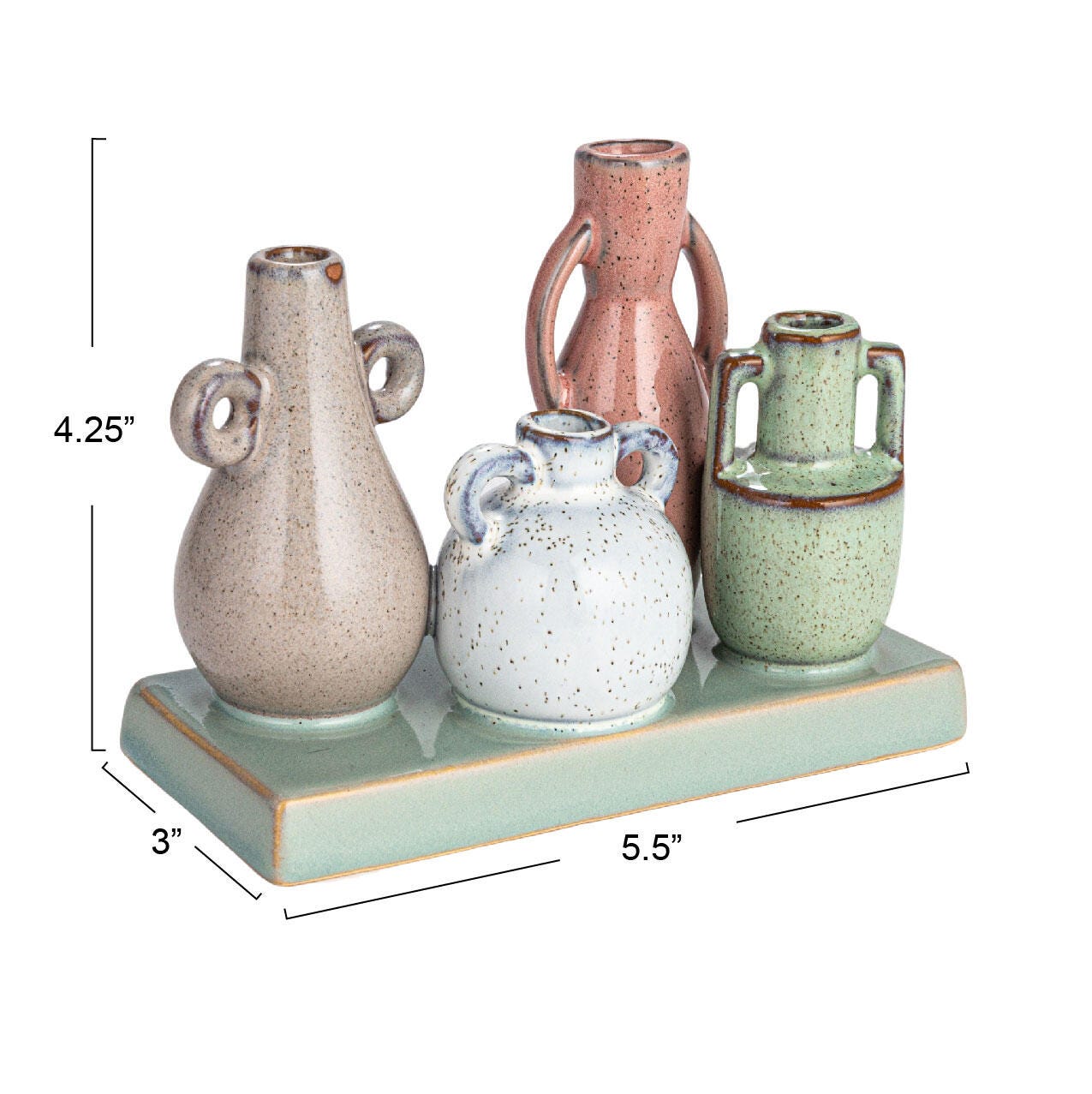 Storied Home Stoneware Mounted Vases on a Base, , large