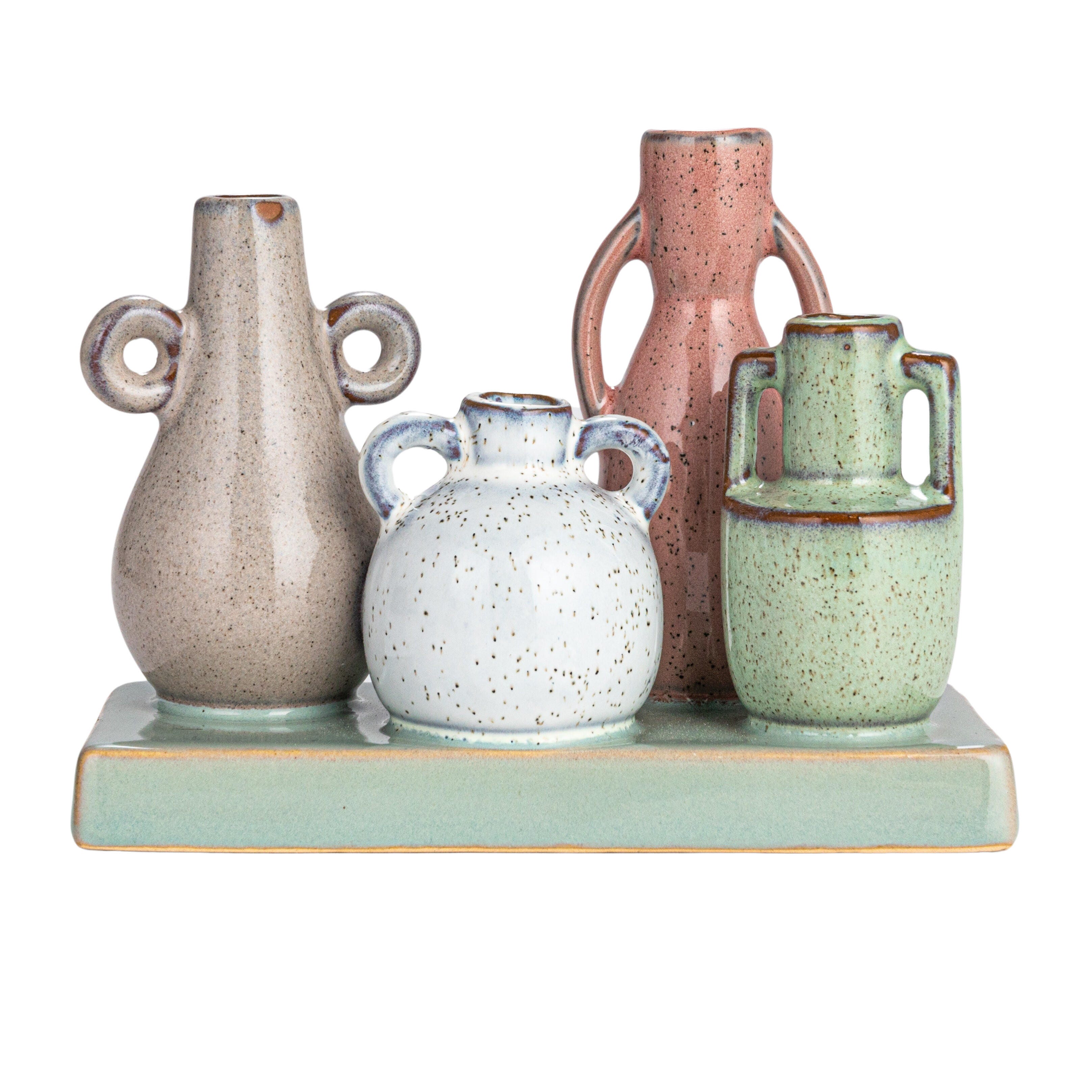 Storied Home Stoneware Mounted Vases on a Base, , large