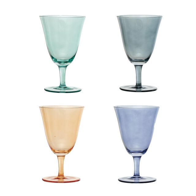 Storied Home Stemmed Wine Glass Set of 4