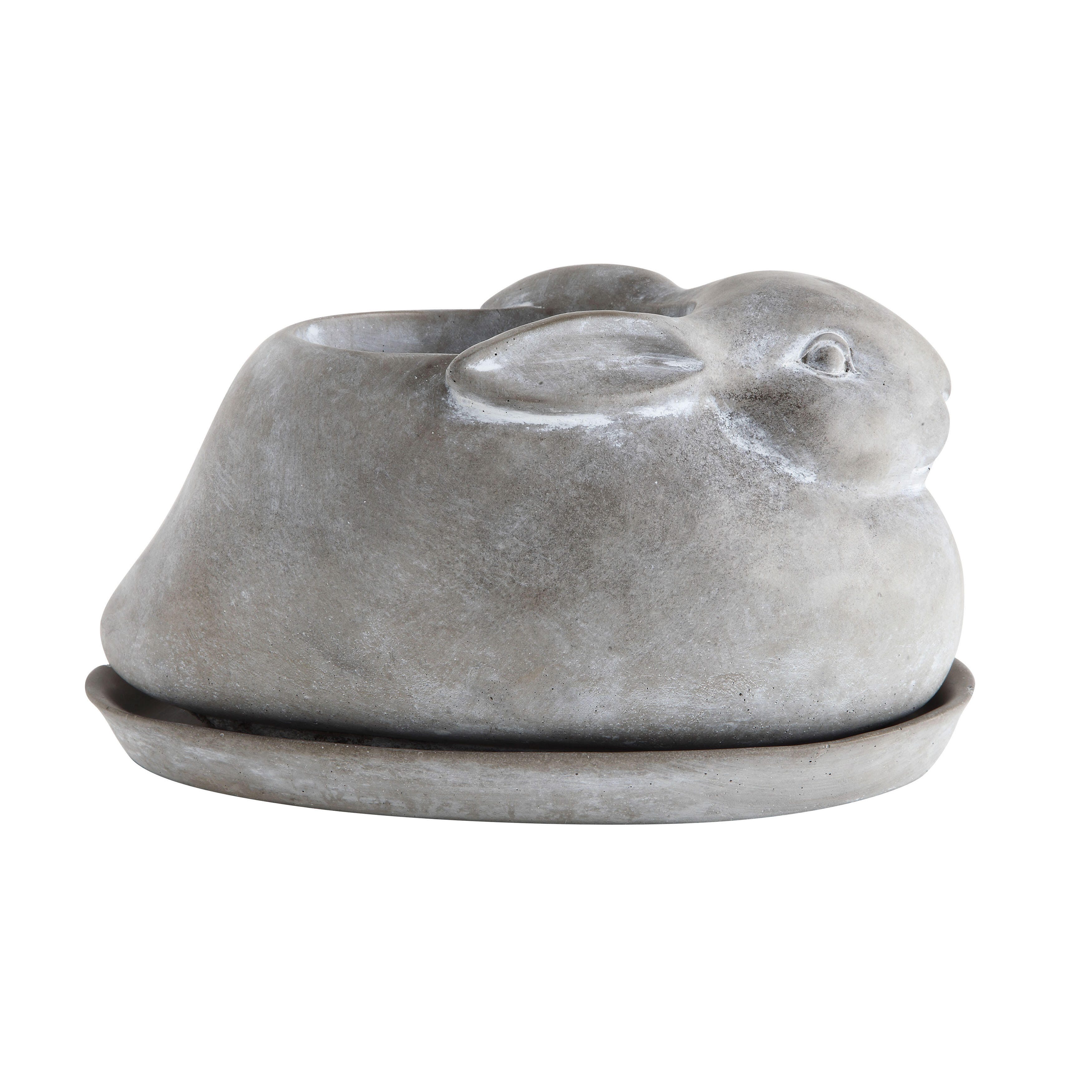 Storied Home Rustic Rabbit Planter with Saucer Set, , large