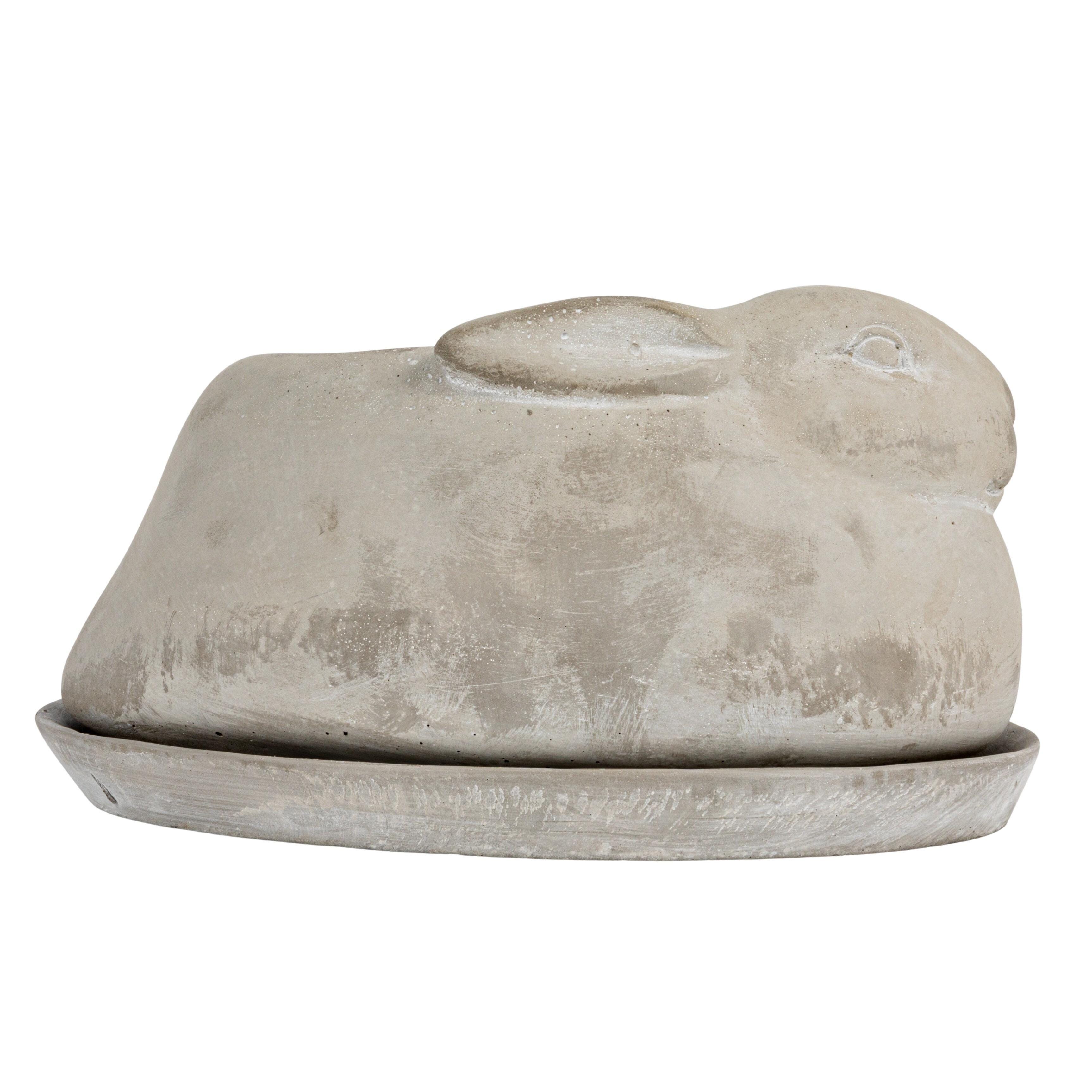 Storied Home Rustic Rabbit Planter with Saucer Set, , large