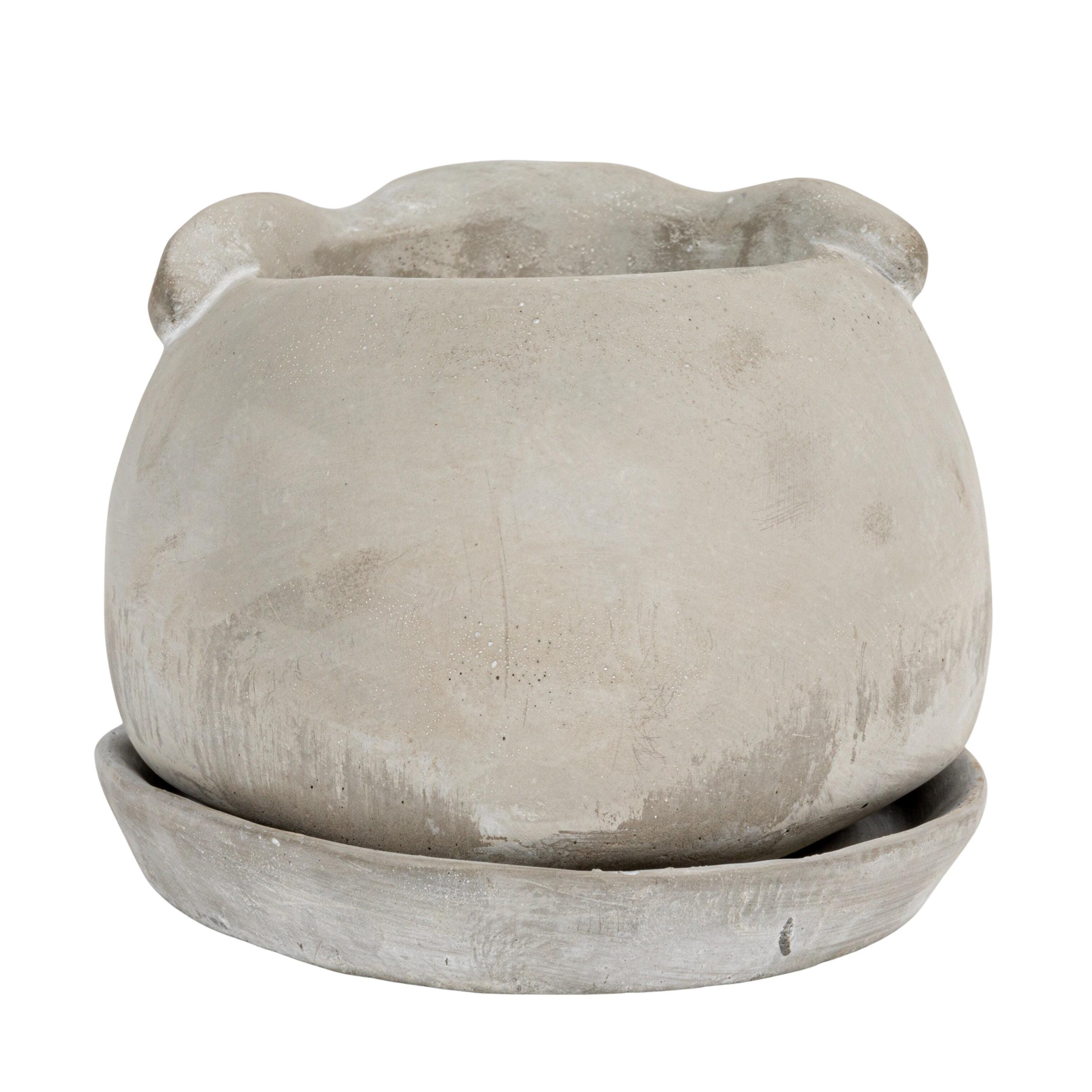 Storied Home Rustic Rabbit Planter with Saucer Set, , large