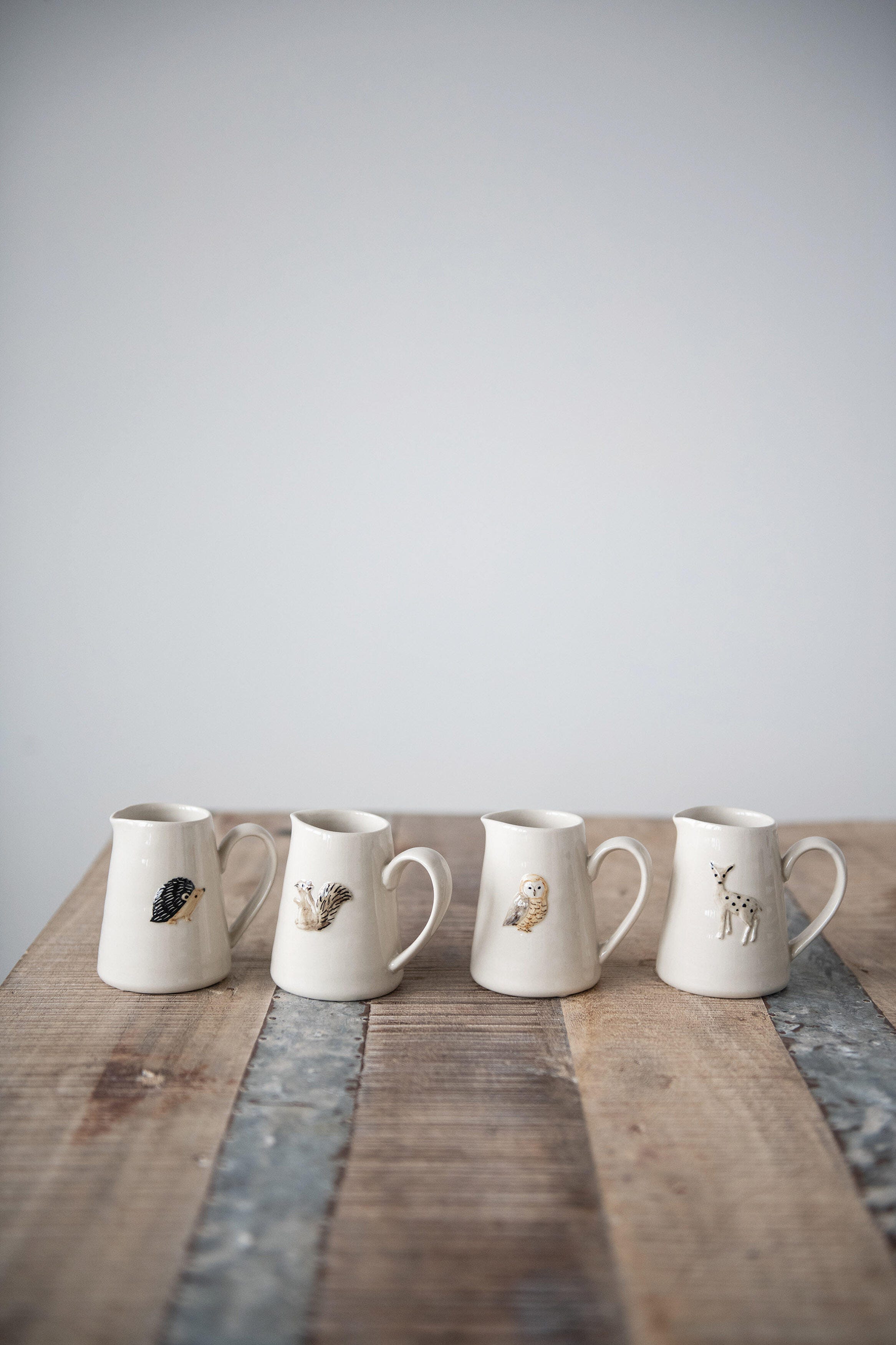 Storied Home Embossed Forest Animals Pitchers Set of 4, , rollover
