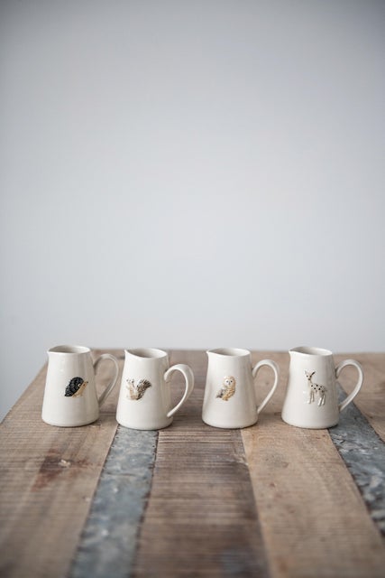 Storied Home Embossed Forest Animals Pitchers Set of 4