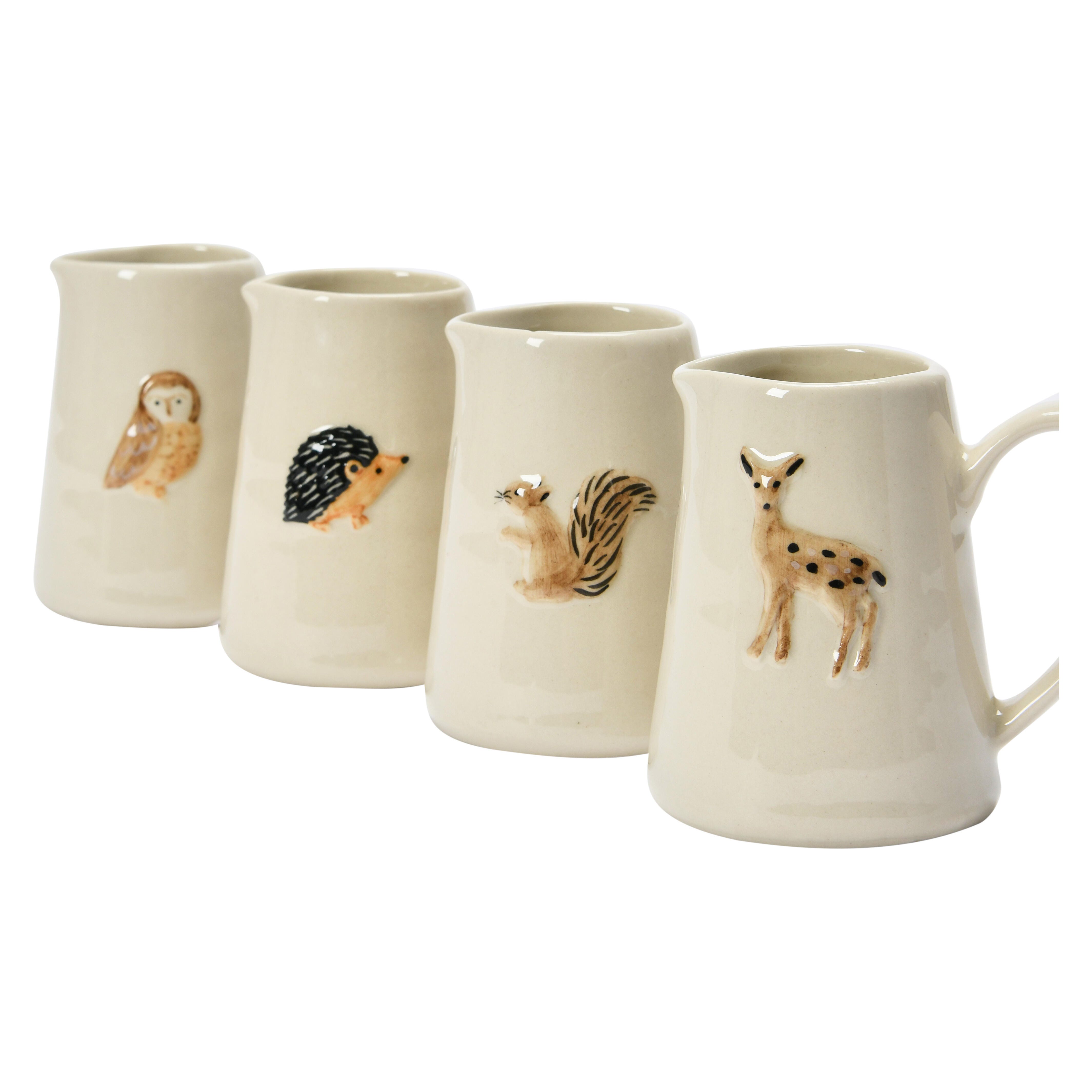 Storied Home Embossed Forest Animals Pitchers Set of 4, , large