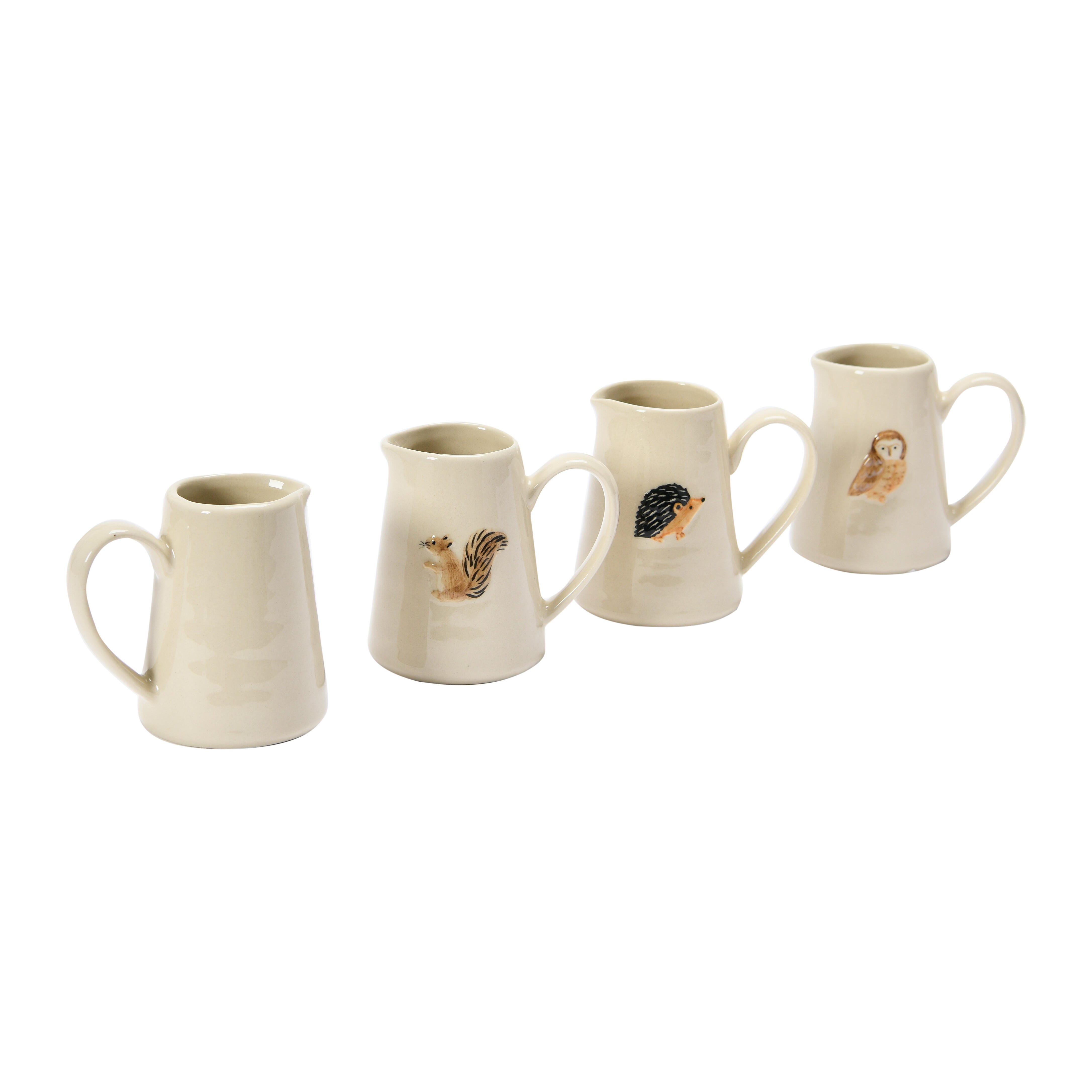 Storied Home Embossed Forest Animals Pitchers Set of 4, , large