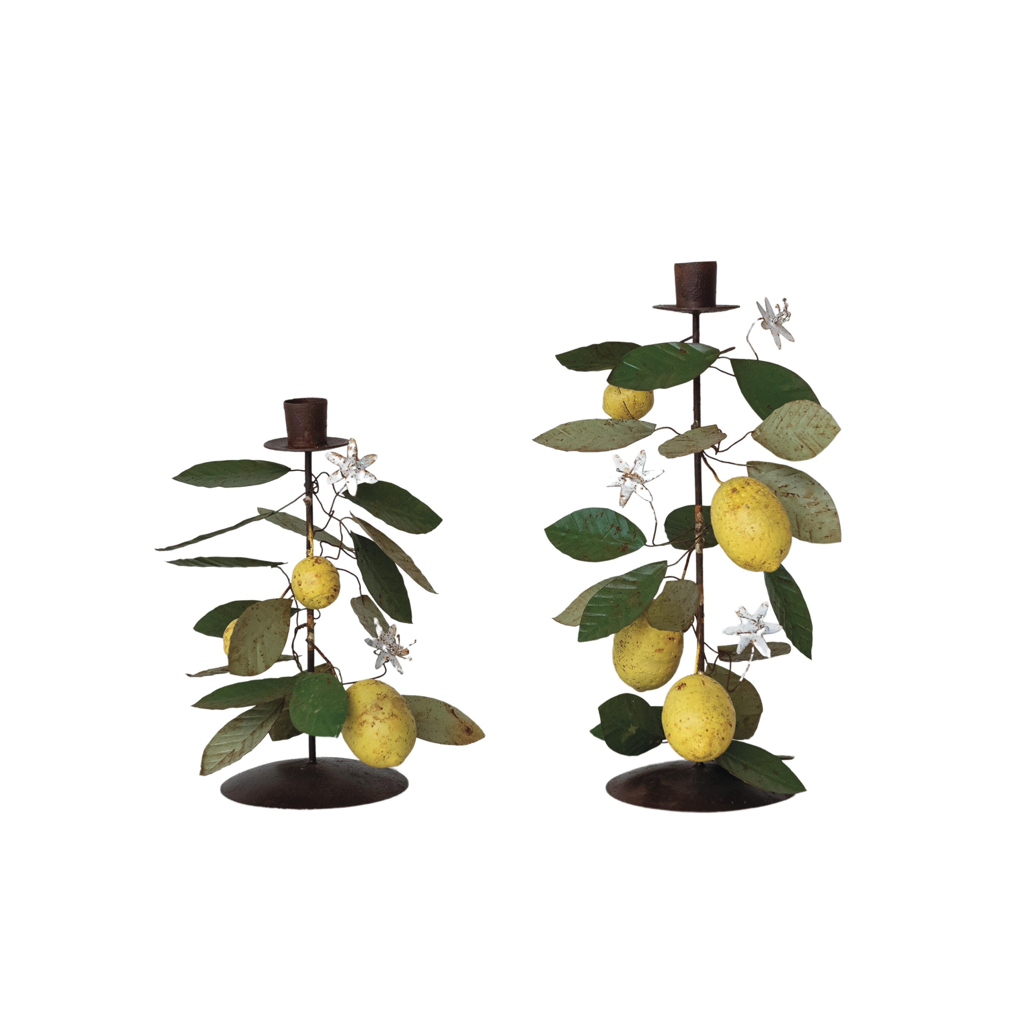 Storied Home Citrus Grove Taper Candle Holders Set of 2, , large