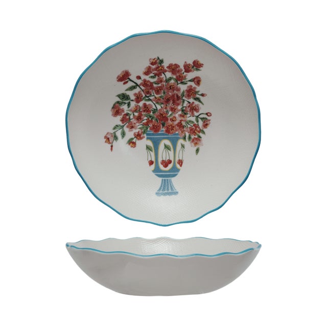Storied Home Country Garden Salad Bowl