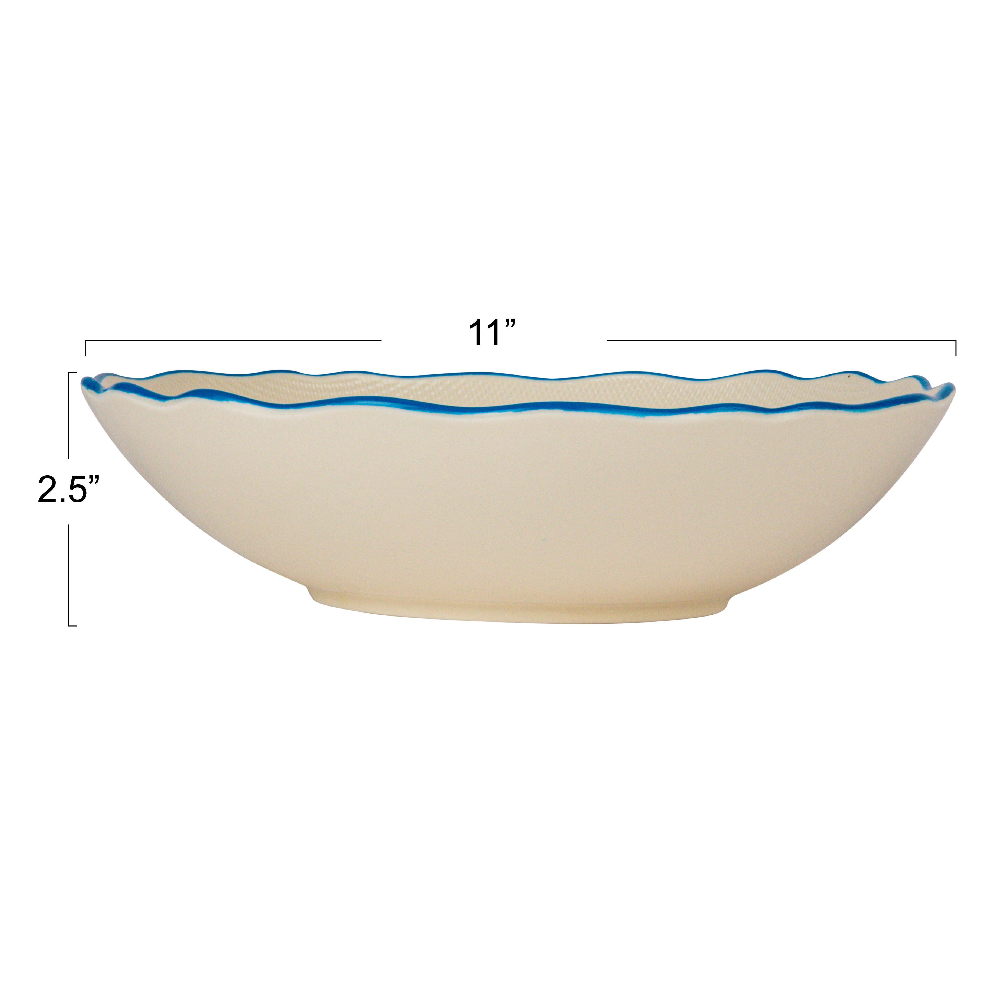 Storied Home Stoneware Country Garden Salad Bowl, , large