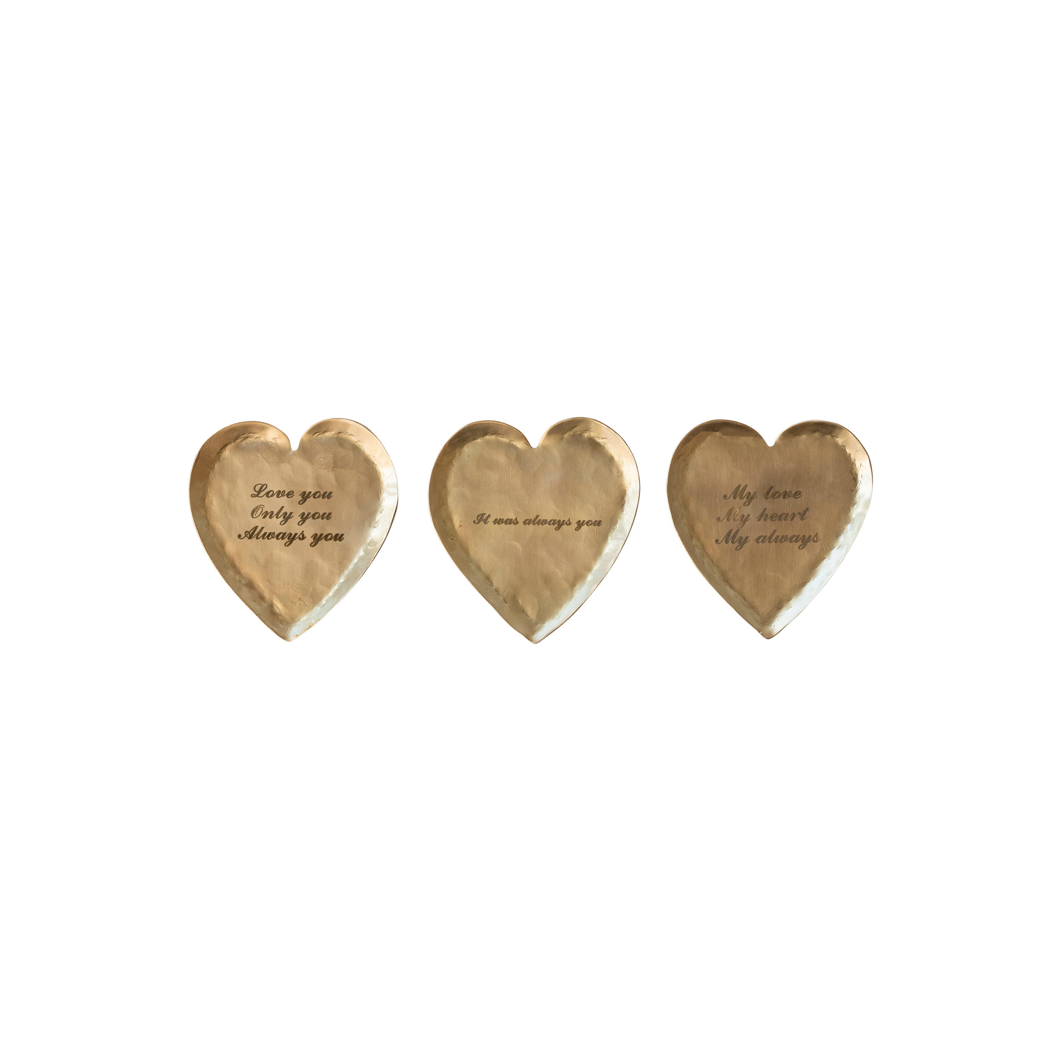 Storied Home Decorative Heart Shaped Dish Set of 3, , large