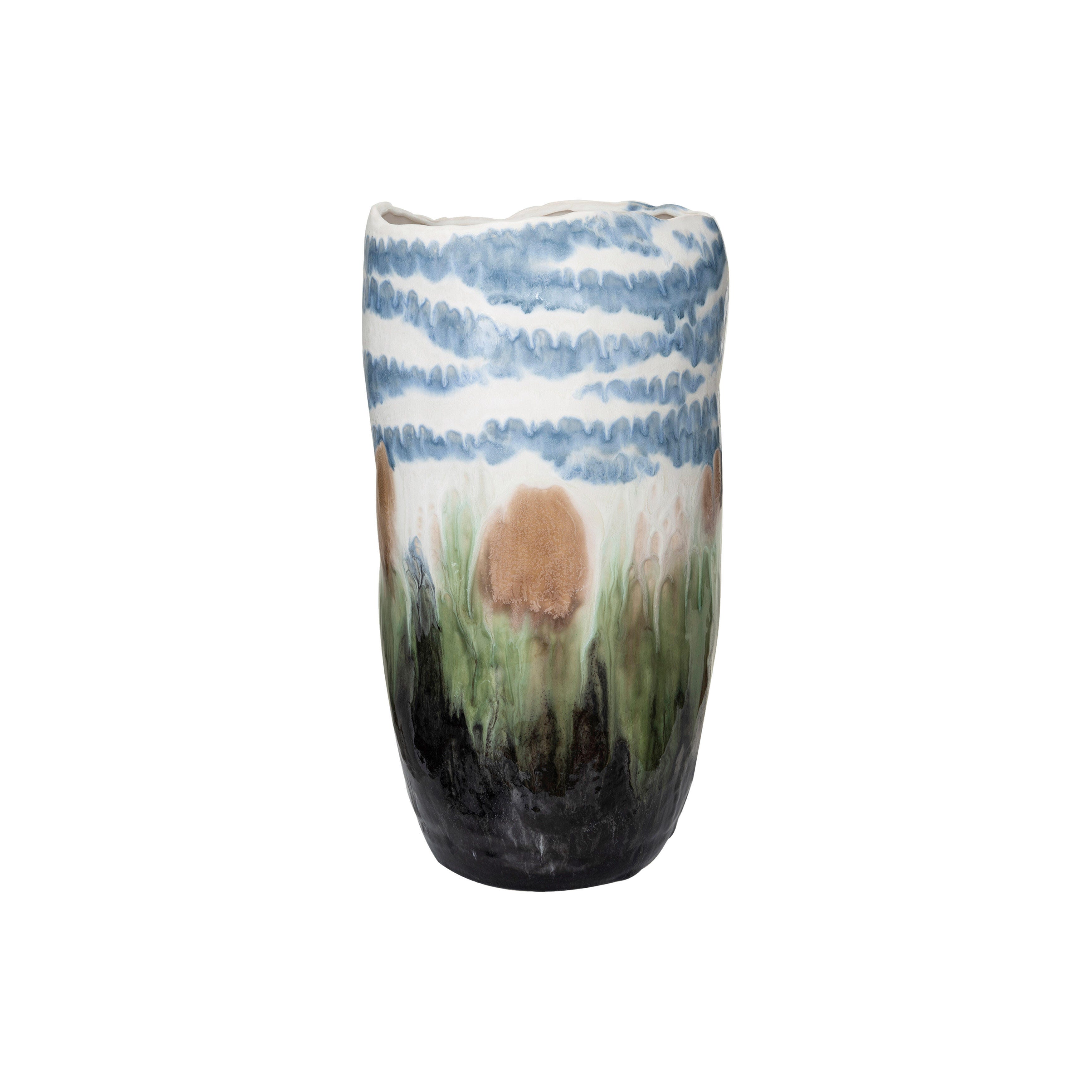 Storied Home Decorative Stoneware Vase, , large