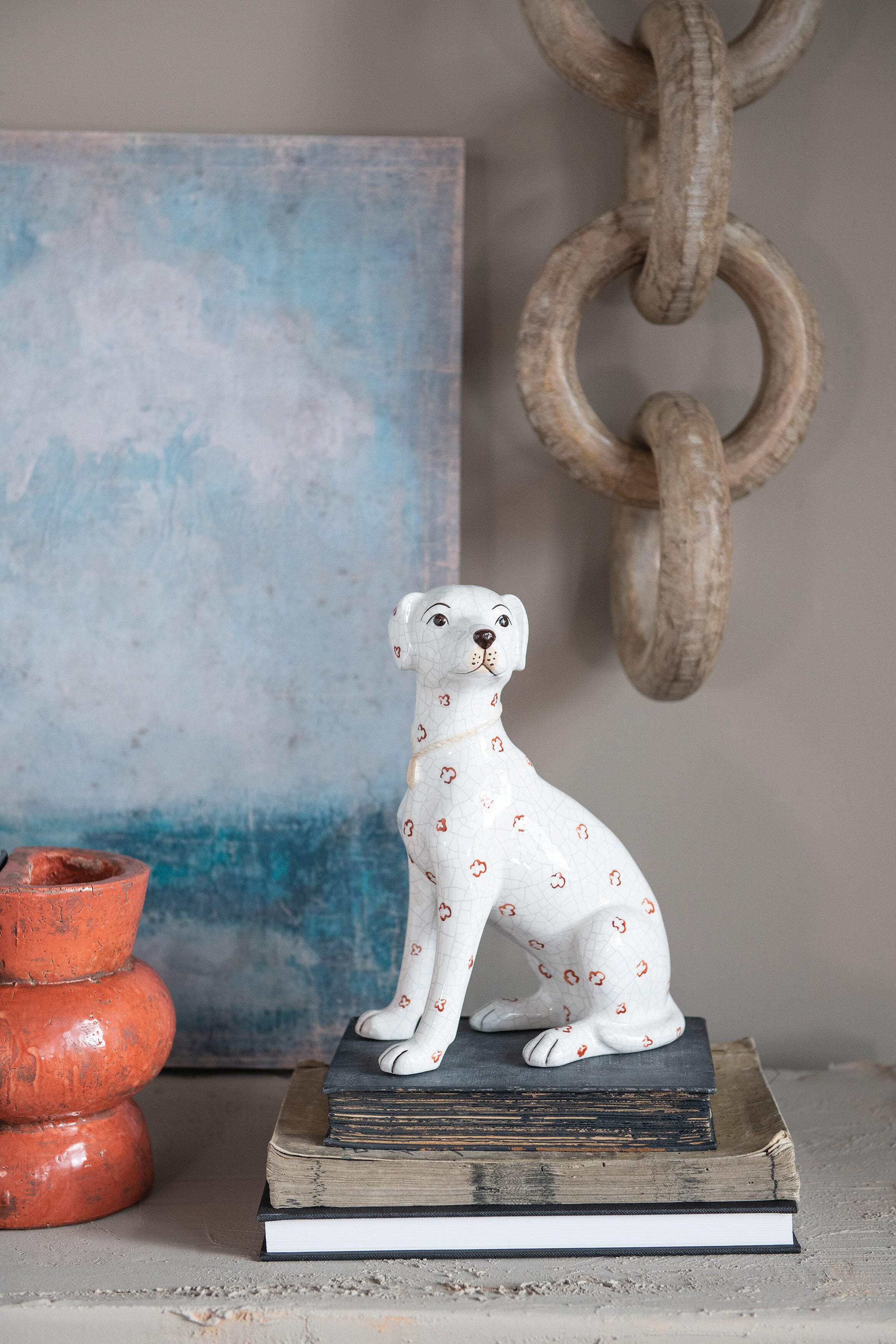 Storied Home Dolomite Hand-Painted Dog Set of 2, , rollover