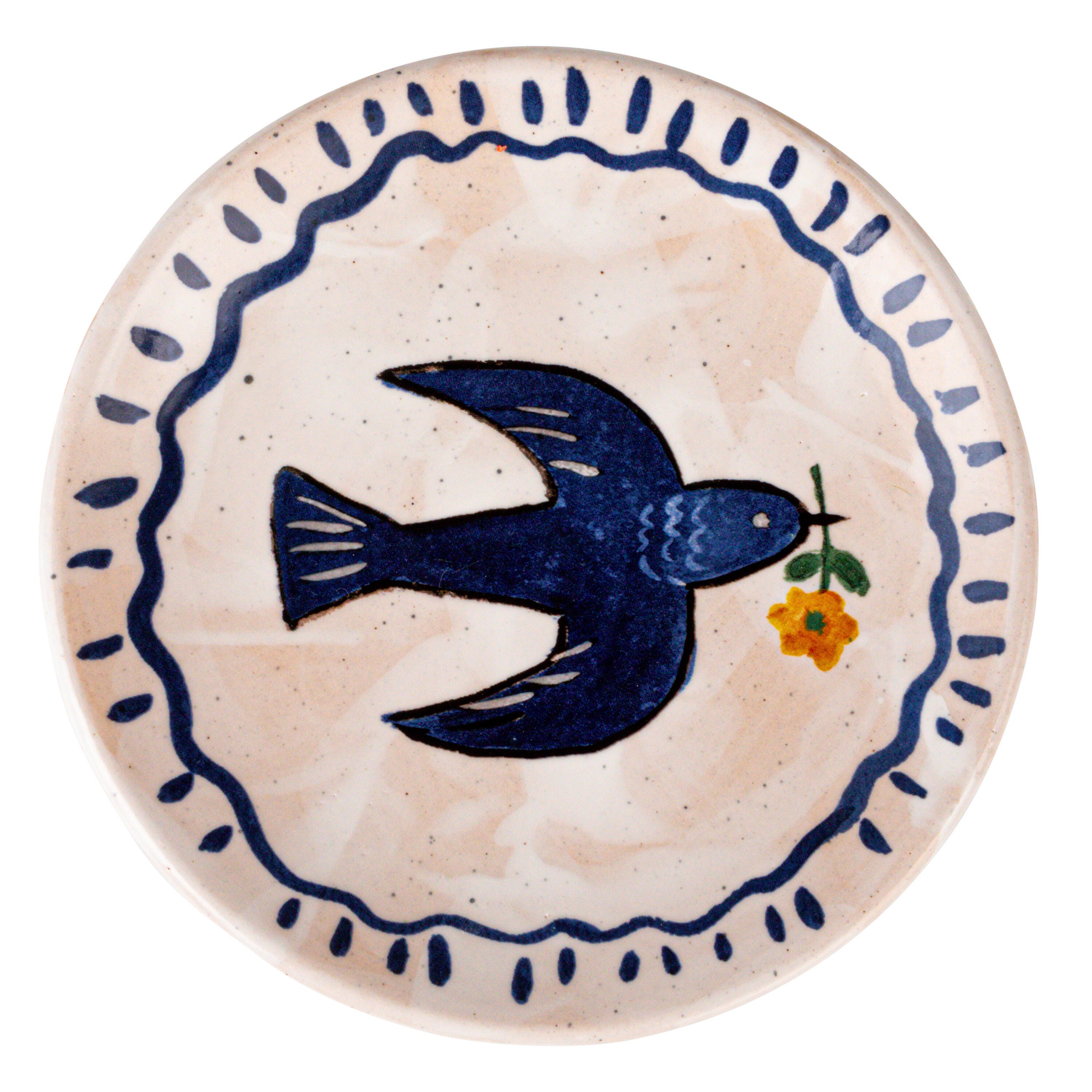 Storied Home Enchanted Fauna Hand-Painted Stoneware Plates Set of 4, , large