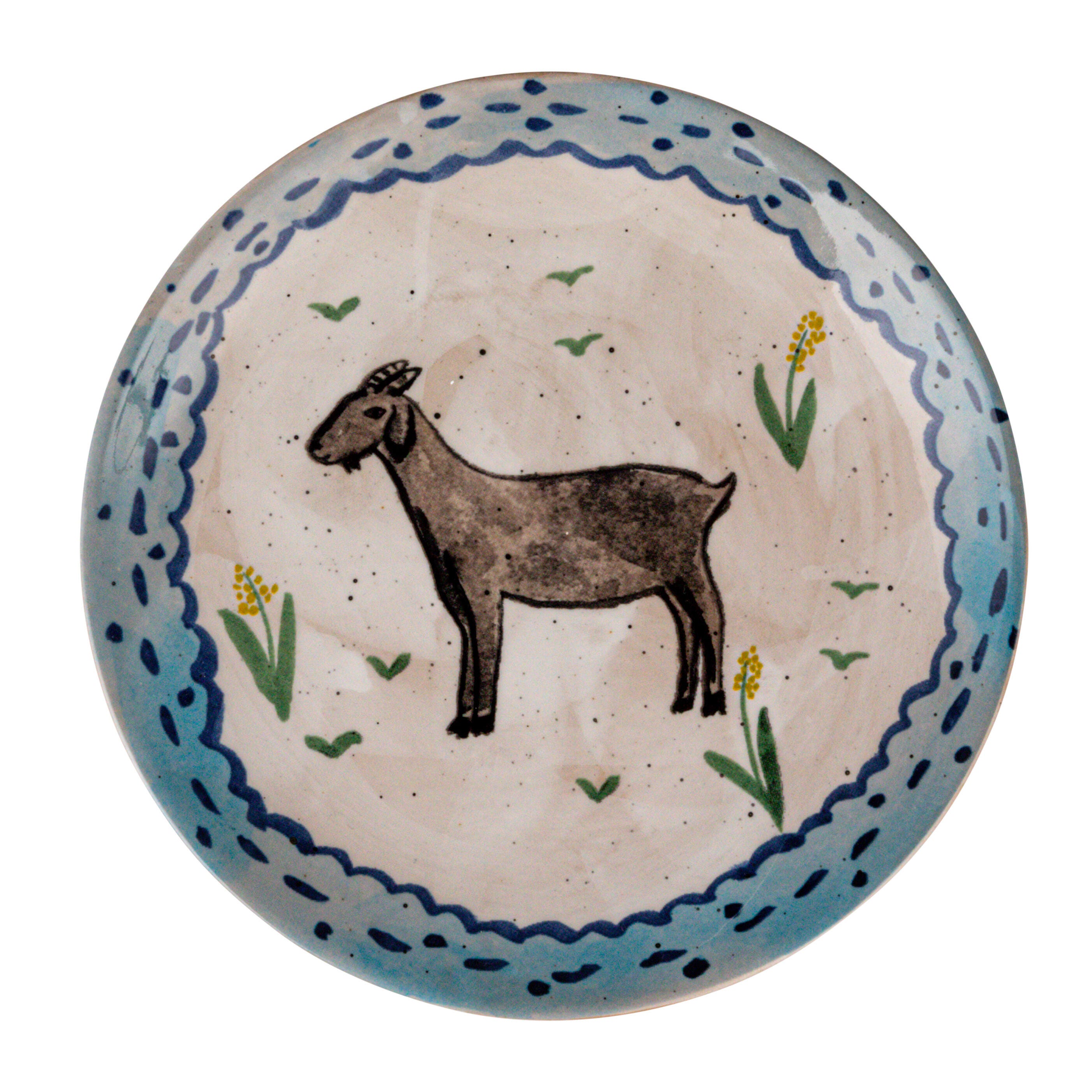 Storied Home Enchanted Fauna Hand-Painted Stoneware Plates Set of 4, , large
