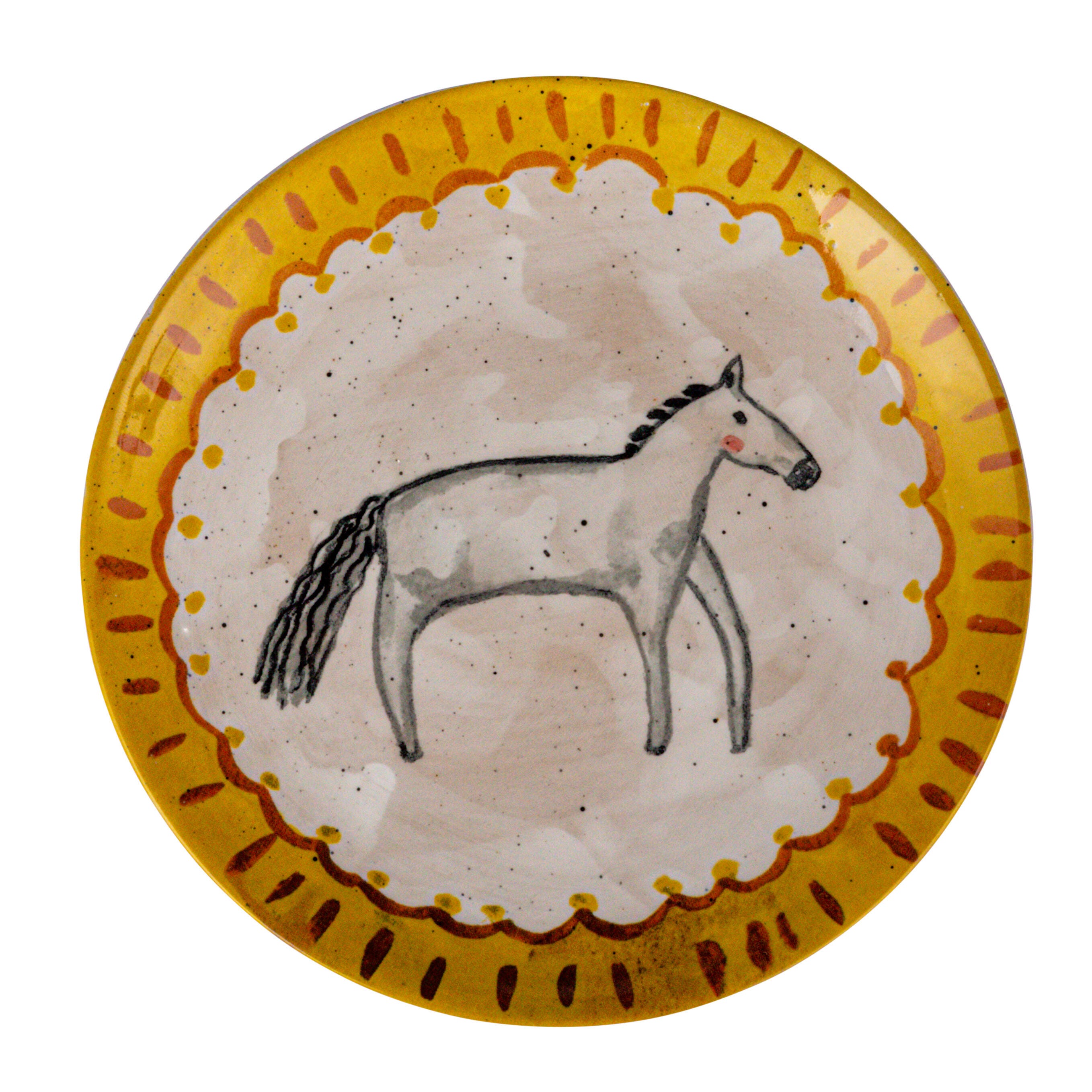 Storied Home Enchanted Fauna Hand-Painted Stoneware Plates Set of 4, , large