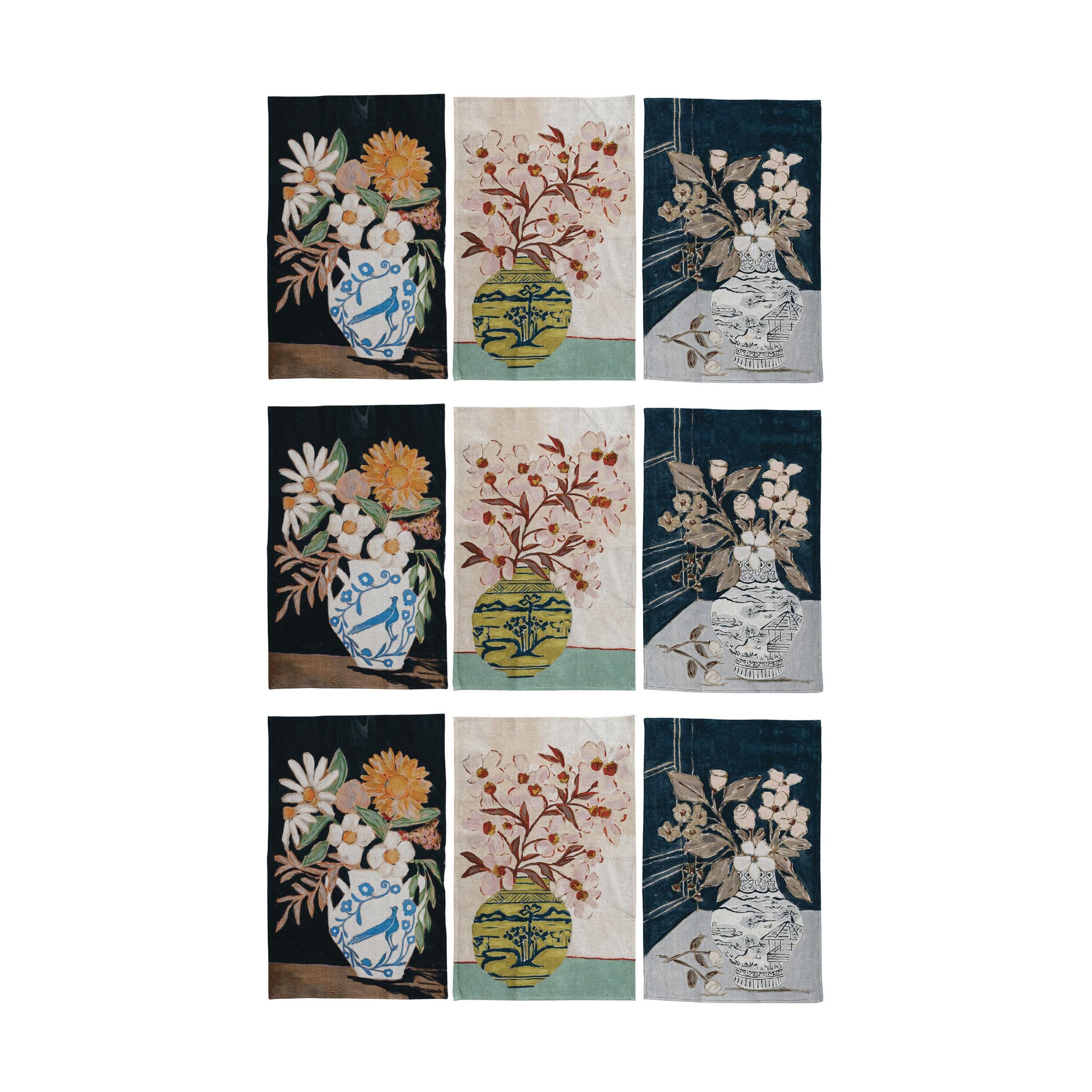 Storied Home Floral Elegance Tea Towel Collection Set of 3, , large