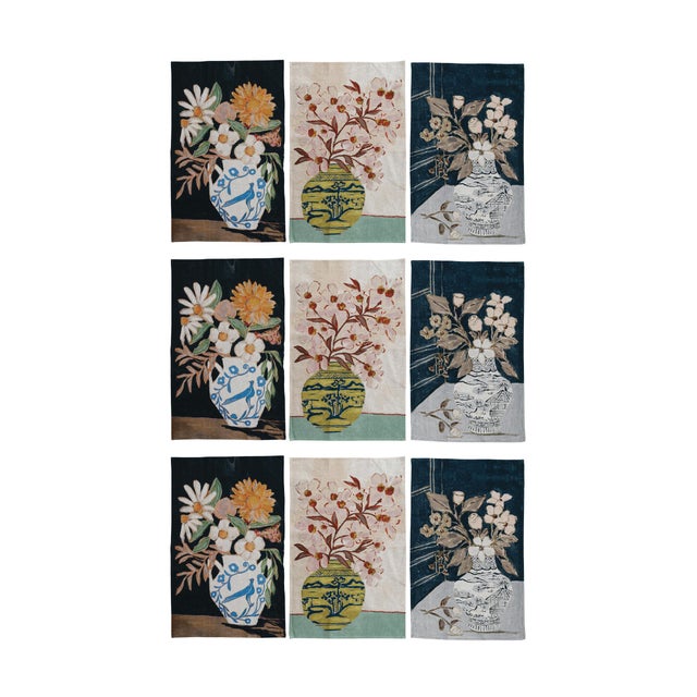Storied Home Floral Elegance Tea Towel Collection Set of 3