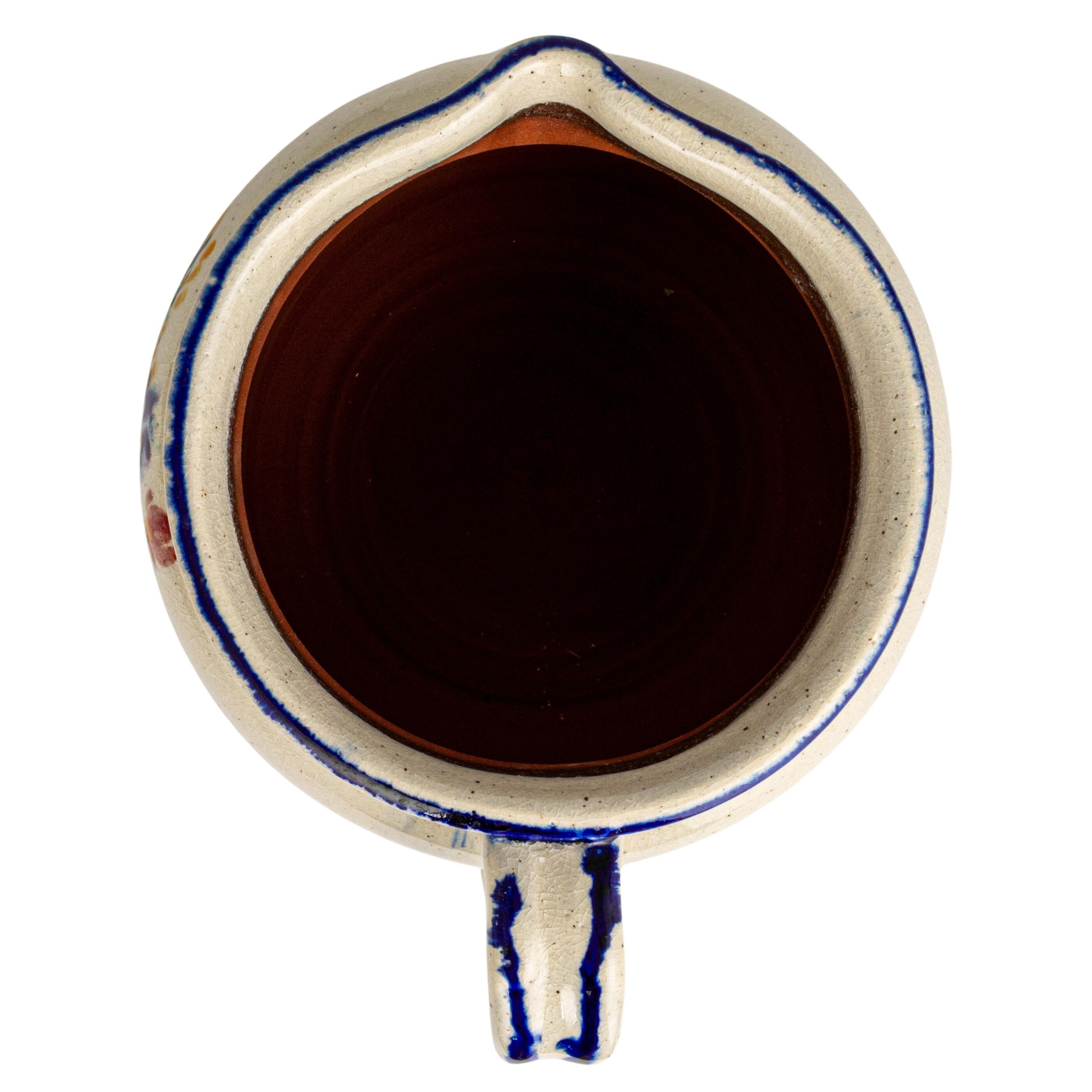 Storied Home Floral Terra-cotta Crackle Glaze Pitcher, , large