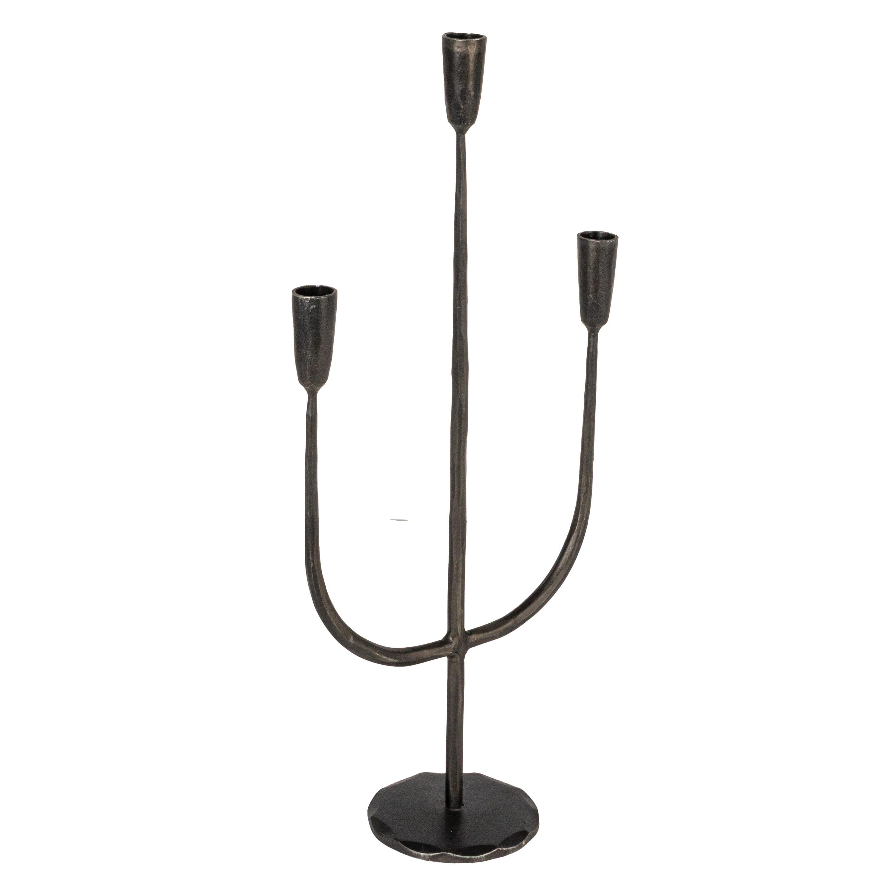 Storied Home Hand-Forged Candelabra, Black, large